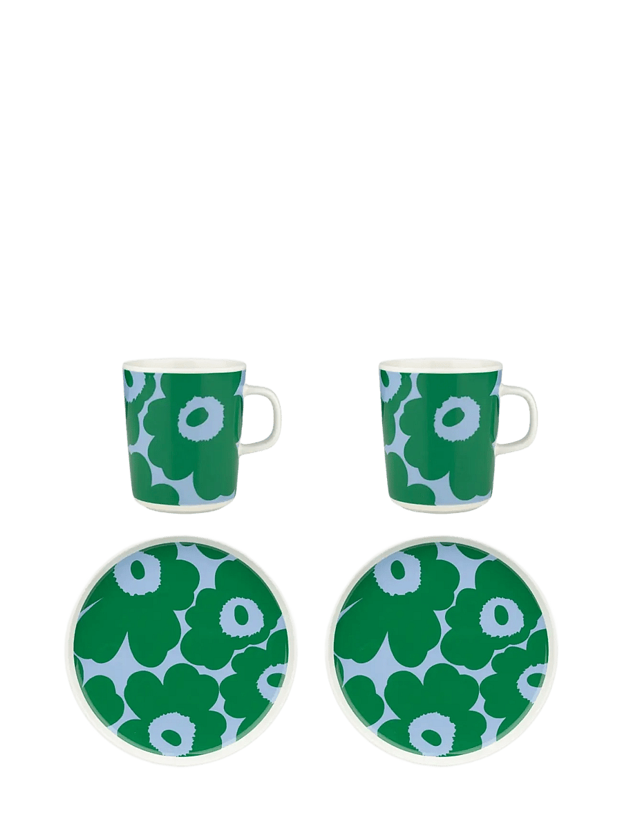 Marimekko Home - UNIKKO BREAKFAST SET 4PCS - serwisy i zestawy startowe - white, green, lt.blue - 0