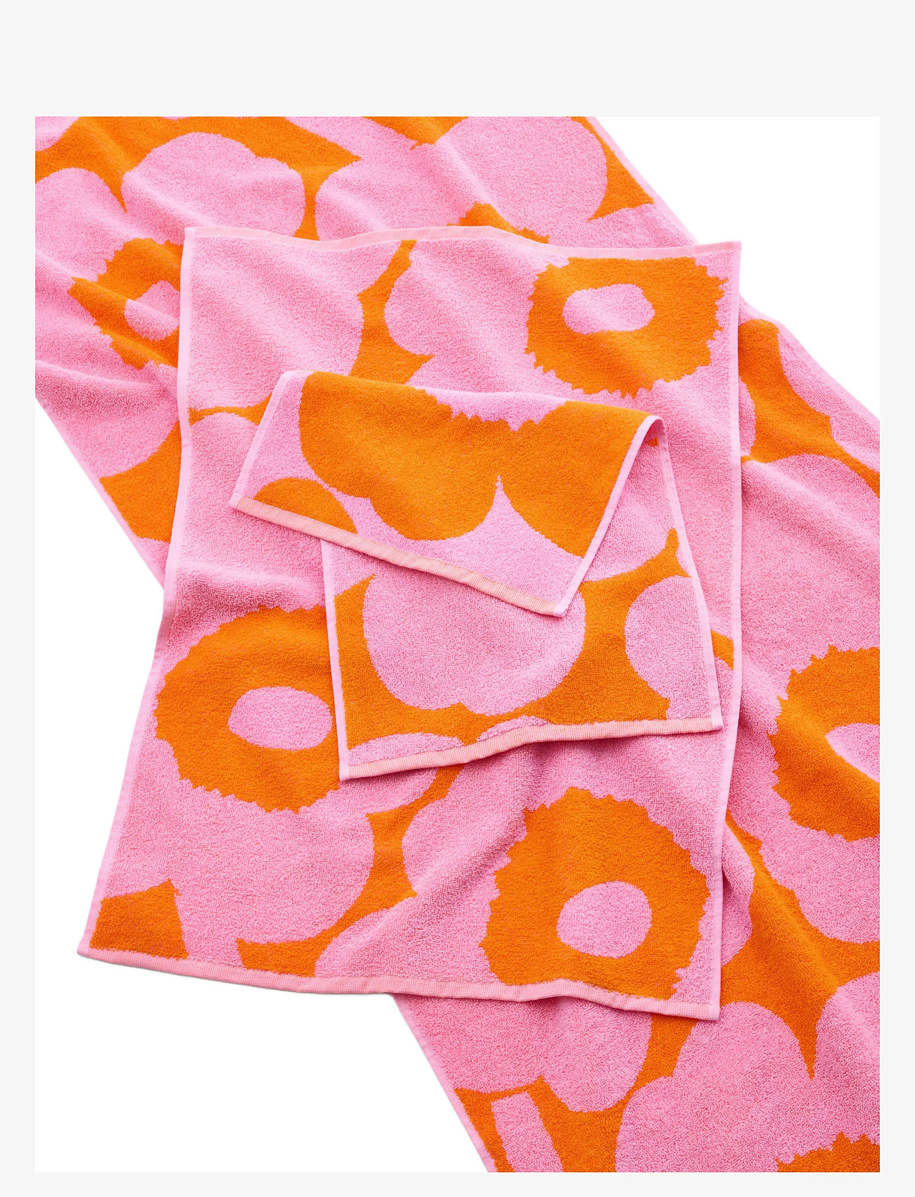 Marimekko Home - UNIKKO GUEST TOWEL 30X50CM - gæstehåndklæder - orange, pink - 0