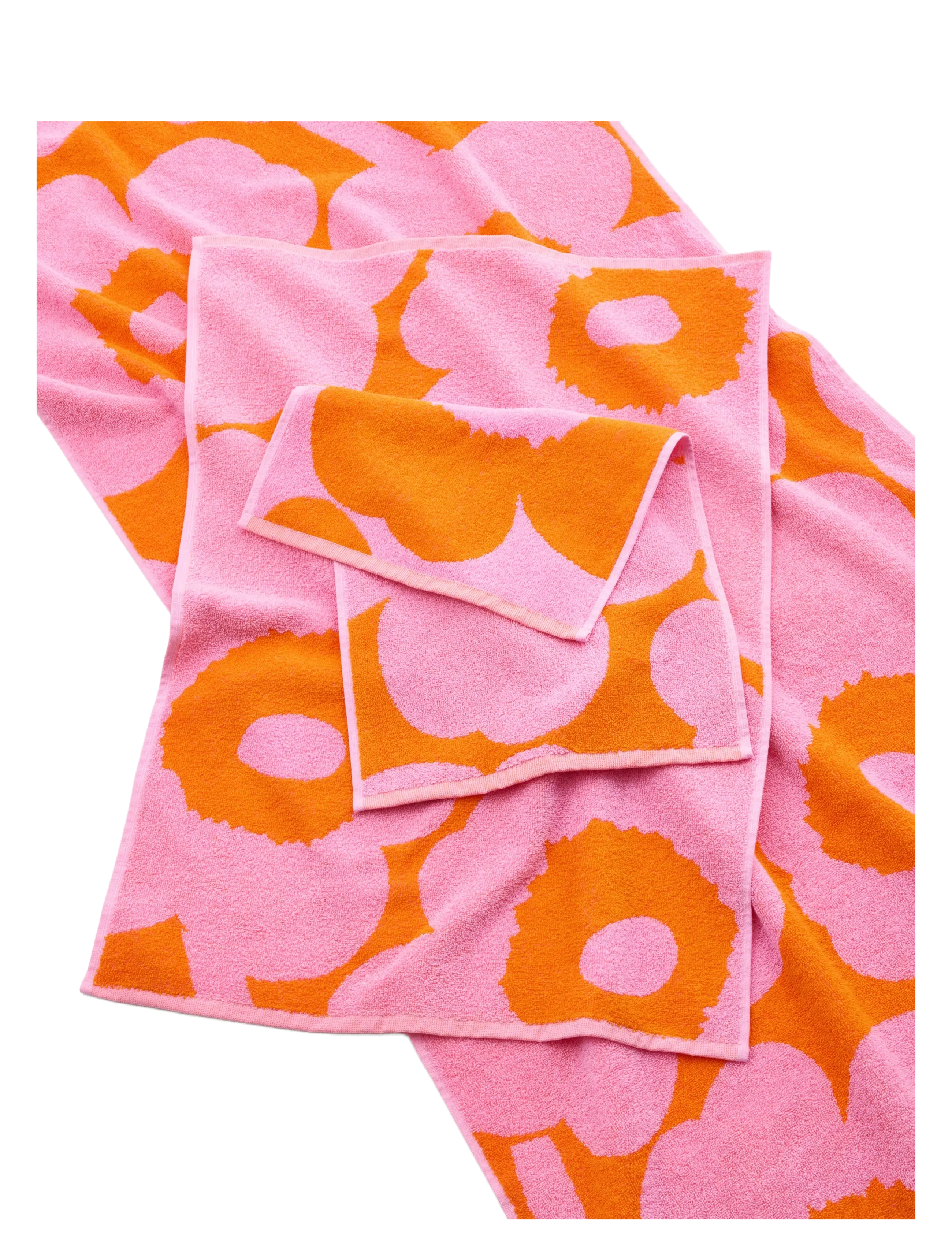 Marimekko Home UNIKKO GUEST TOWEL 30X50CM - Baderomstekstiler - ORANGE, PINK / orange