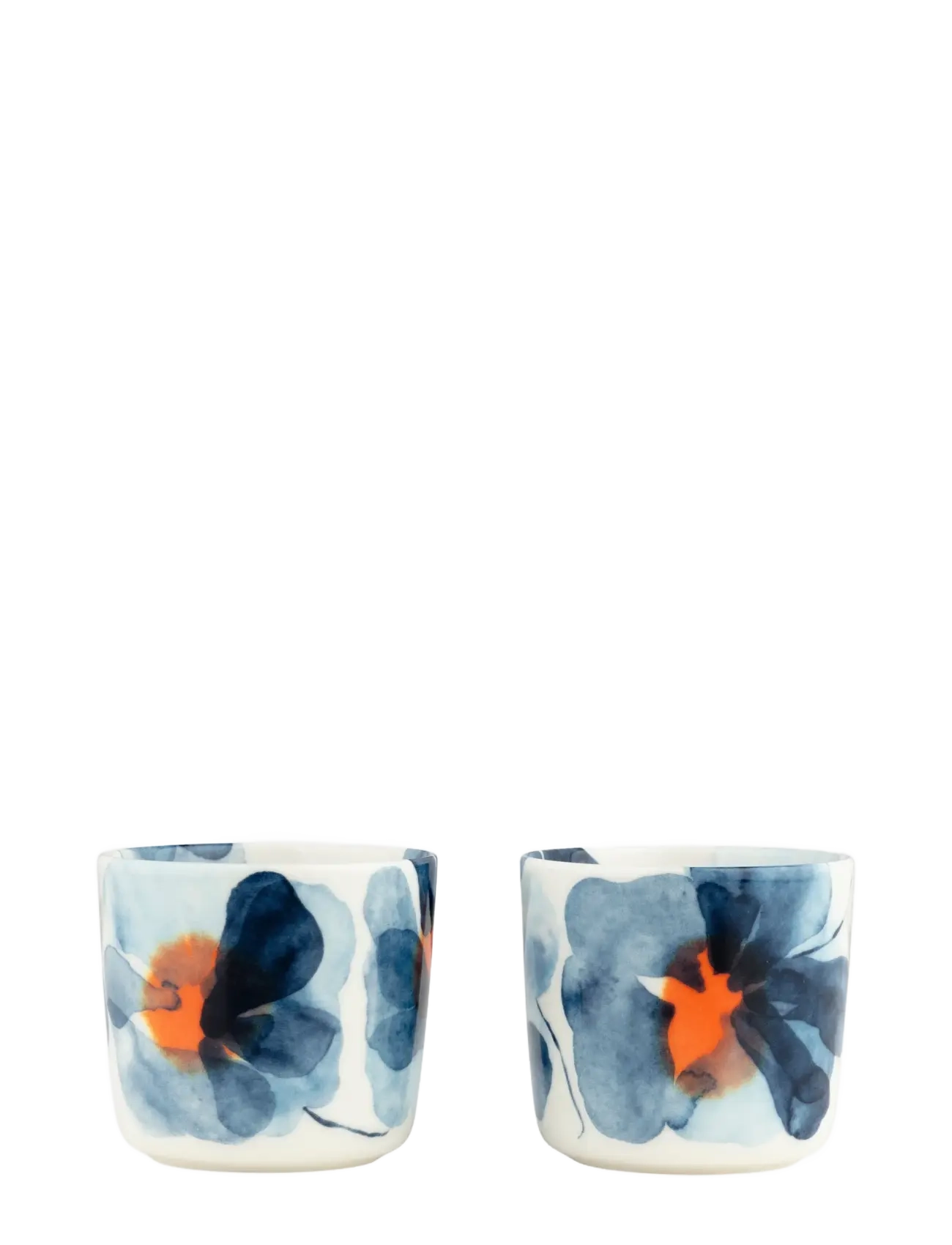 Marimekko Home VALSSI CUP W/O HANDLE 2DL 2KPL - Žiūrėti viską - WHITE, BLUE, ORANGE / blue