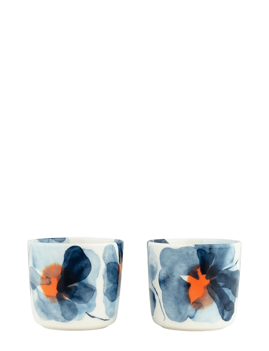 Marimekko Home - VALSSI CUP W/O HANDLE 2DL 2KPL - kaffetassen - white, blue, orange - 0