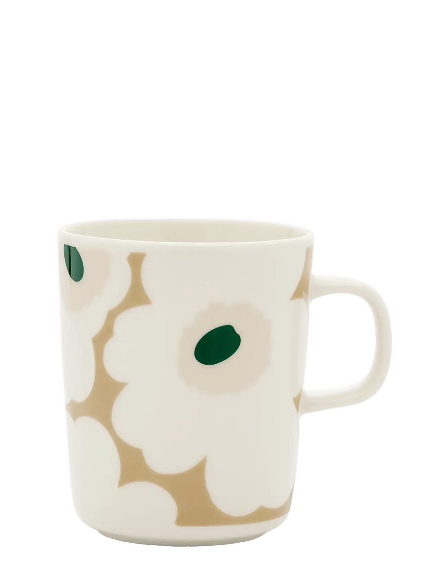 Marimekko Home - UNIKKO MUG 2,5DL - teetassen - white, beige, lt.sand, d.green - 0