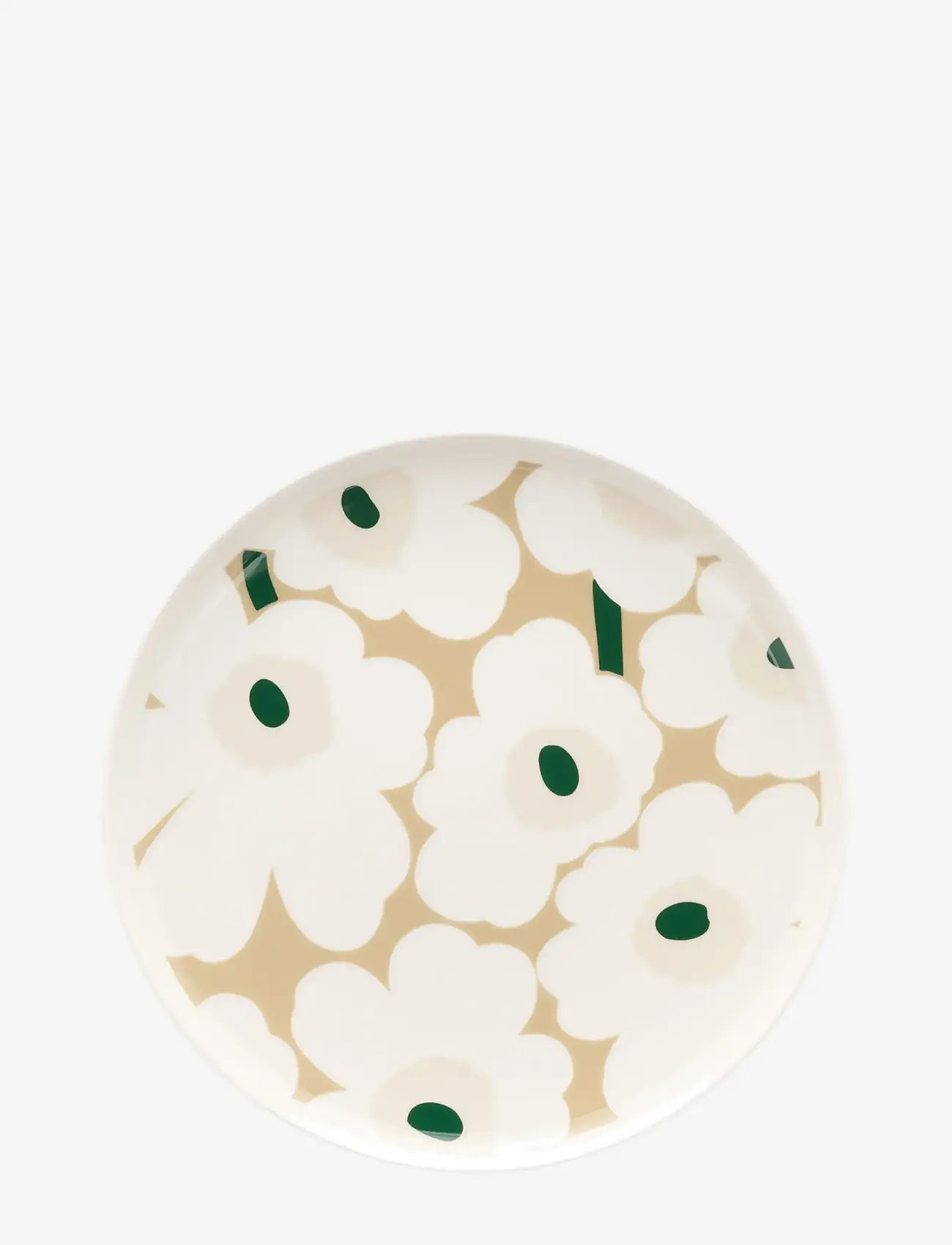 Marimekko Home - UNIKKO PLATE 25CM - serverings- & anretningsfade - white, beige, lt.sand, d.green - 0