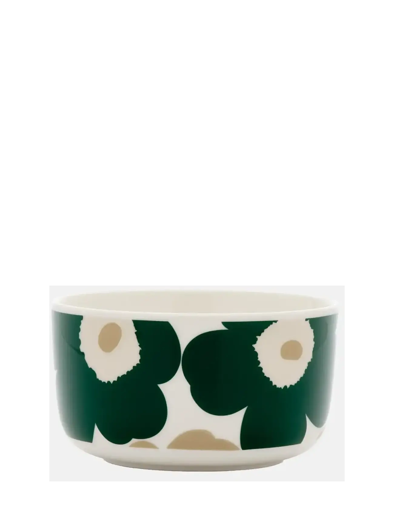 Marimekko Home UNIKKO BOWL 5DL - Borddækning - WHITE, D.GREEN, BEIGE, LT.SAND / white