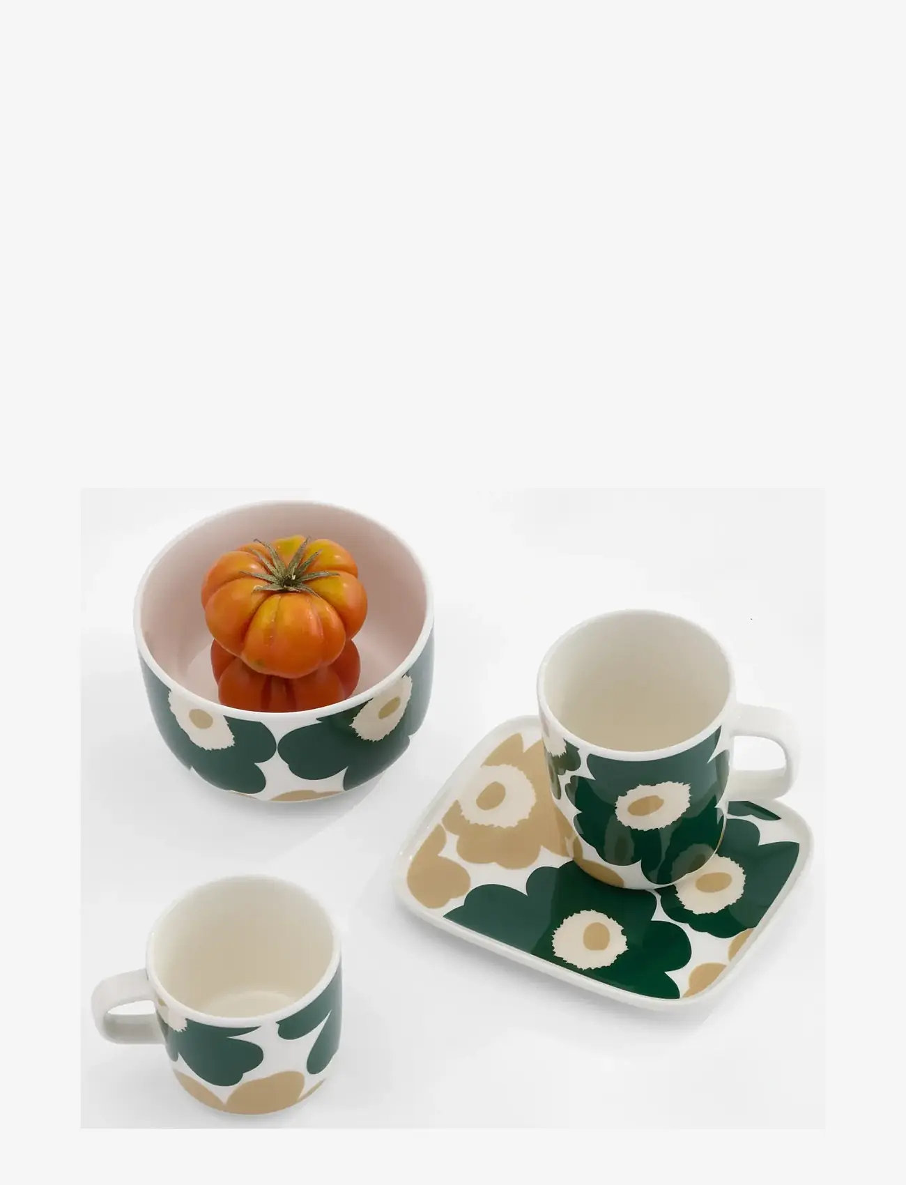 Marimekko Home - UNIKKO BOWL 5DL - morgenmadsskåle - white, d.green, beige, lt.sand - 1