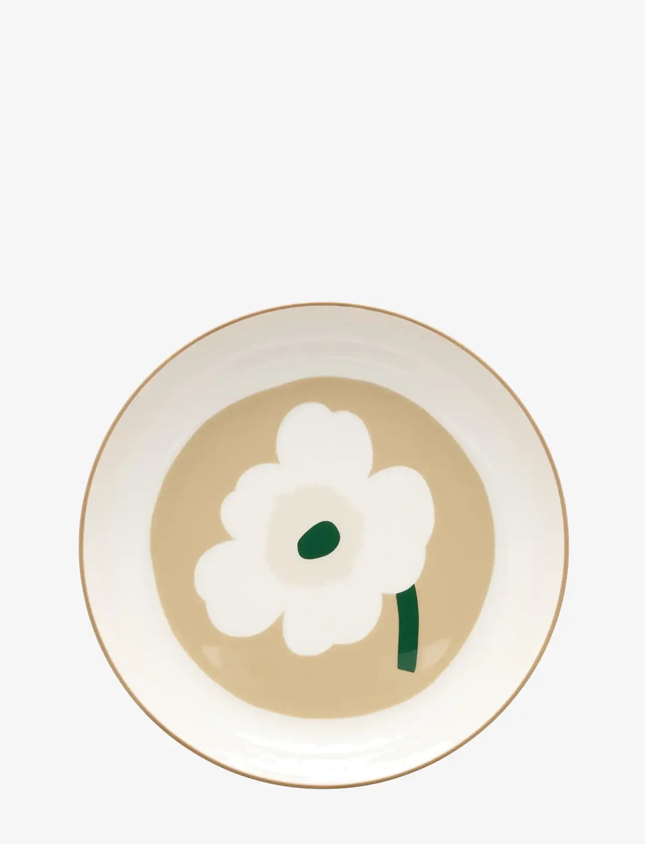 Marimekko Home - UNIKKO DEEP PLATE 20,5CM - dybe tallerkner - white, beige, lt.sand, d.green - 0