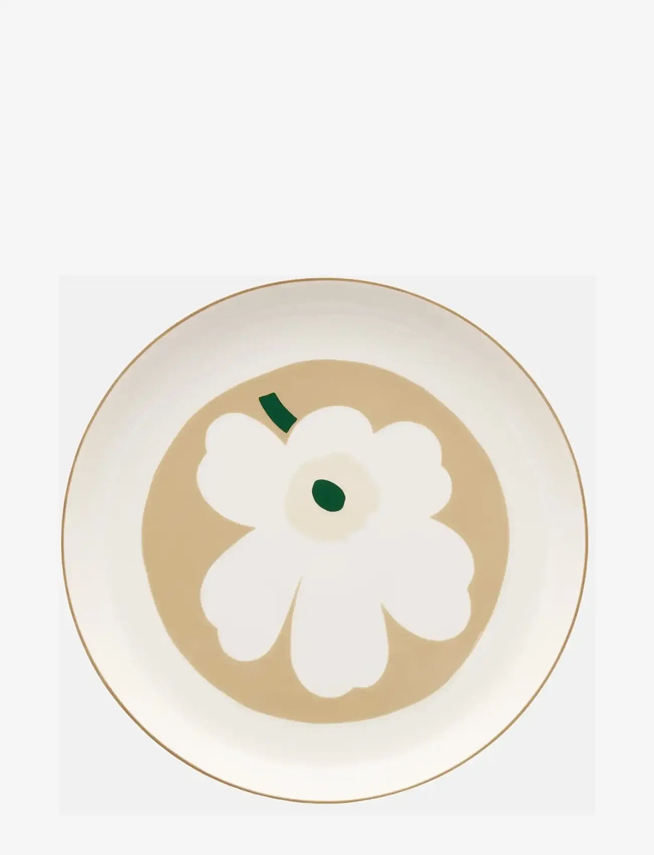Marimekko Home - UNIKKO SERVING DISH 32CM - serveringsfat & uppläggningsfat - white, beige, lt.sand, d.green - 0