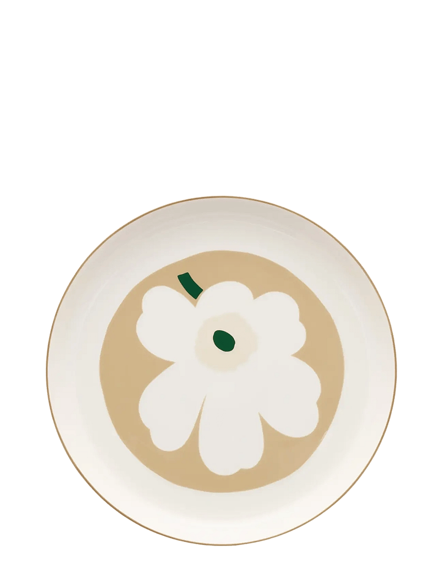 Marimekko Home - UNIKKO SERVING DISH 32CM - geburtstagsgeschenke - white, beige, lt.sand, d.green - 0