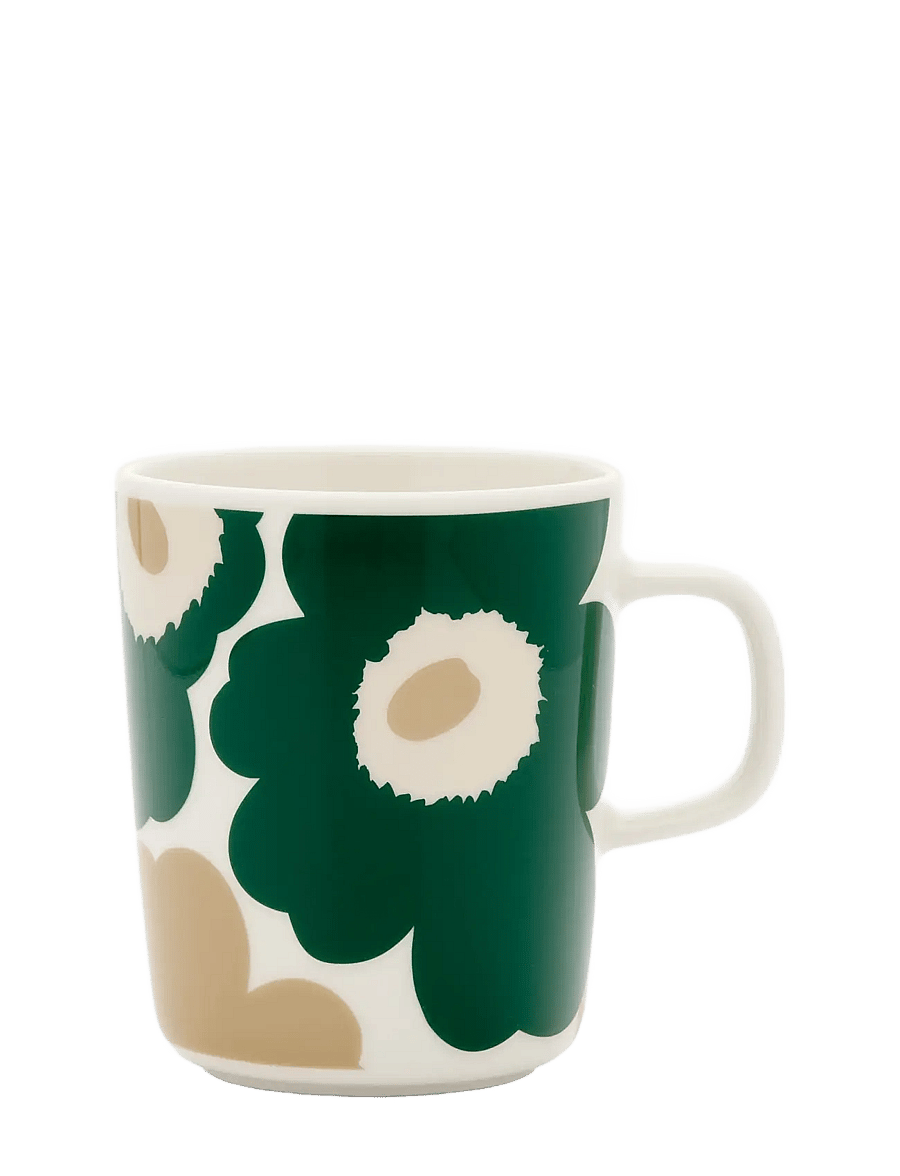 Marimekko Home - UNIKKO MUG 2,5DL - teetassen - white, d.green, beige, lt.sand - 0