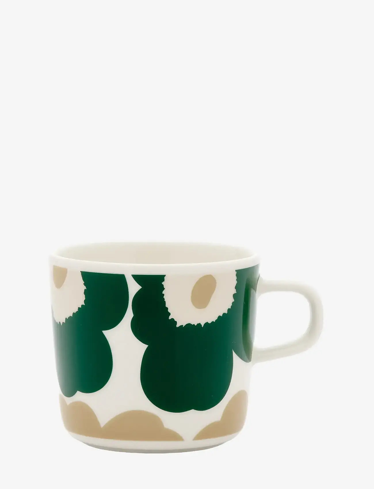 Marimekko Home - UNIKKO COFFEE CUP 2DL - kaffetassen - white, d.green, beige, lt.sand - 0