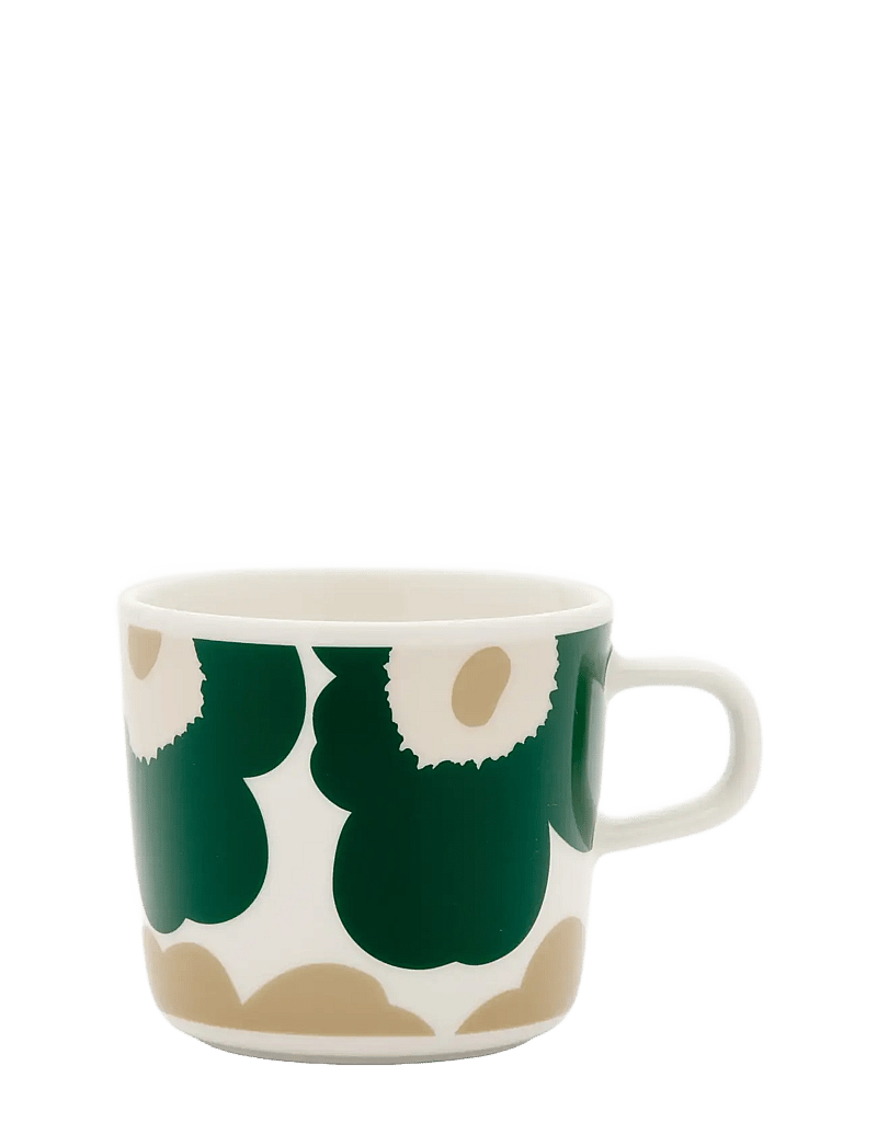 Marimekko Home - UNIKKO COFFEE CUP 2DL - kaffetassen - white, d.green, beige, lt.sand - 0