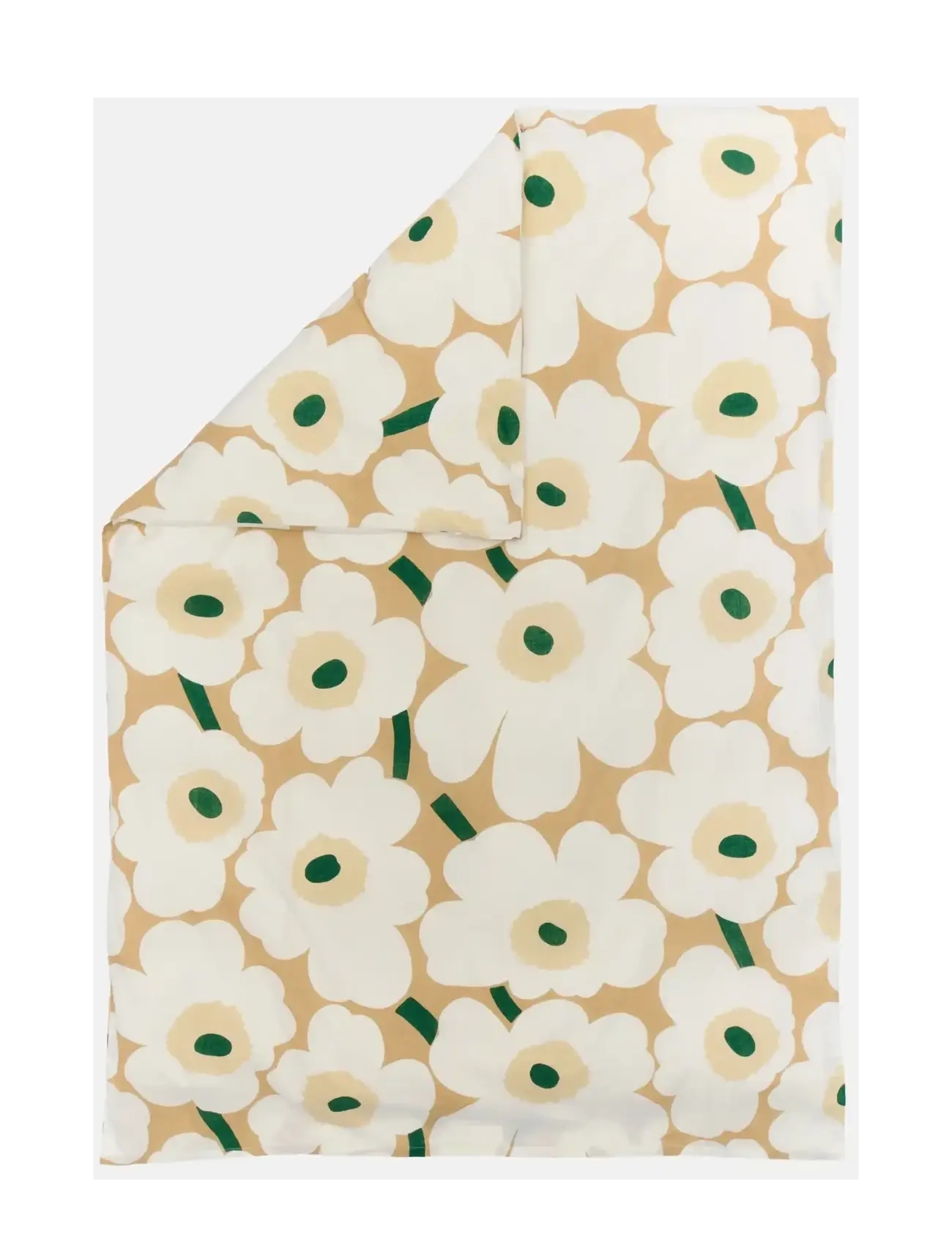 Marimekko Home UNIKKO DC 150X210CM - Sovrumstextilier - SAND, OFF WHITE, HAY, EMERALD / beige