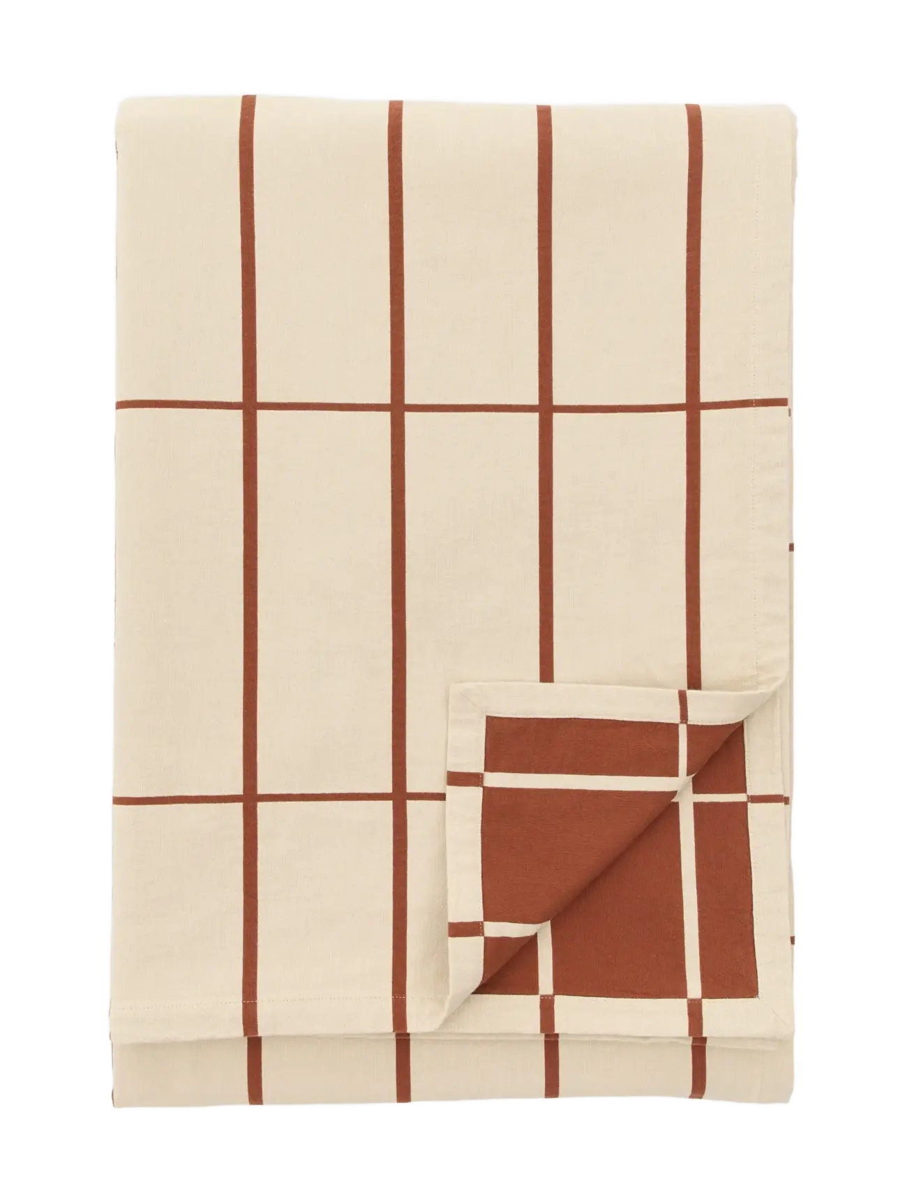 Marimekko Home TIILISKIVI BED SPREAD 260X260 - Visa allt - OFF WHITE, CHESTNUT / cream