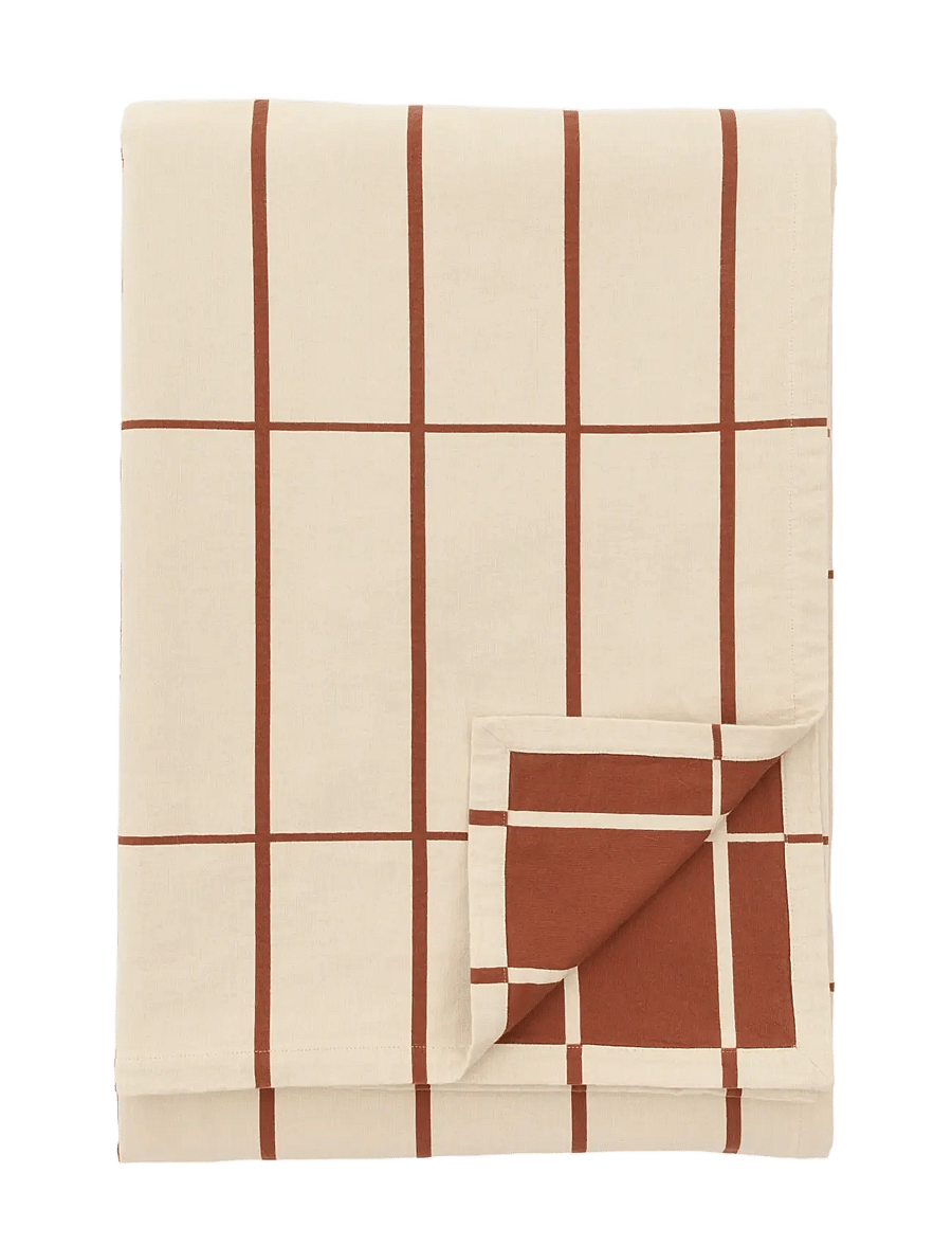 Marimekko Home - TIILISKIVI BED SPREAD 260X260 - vooditekstiilid - off white, chestnut - 0