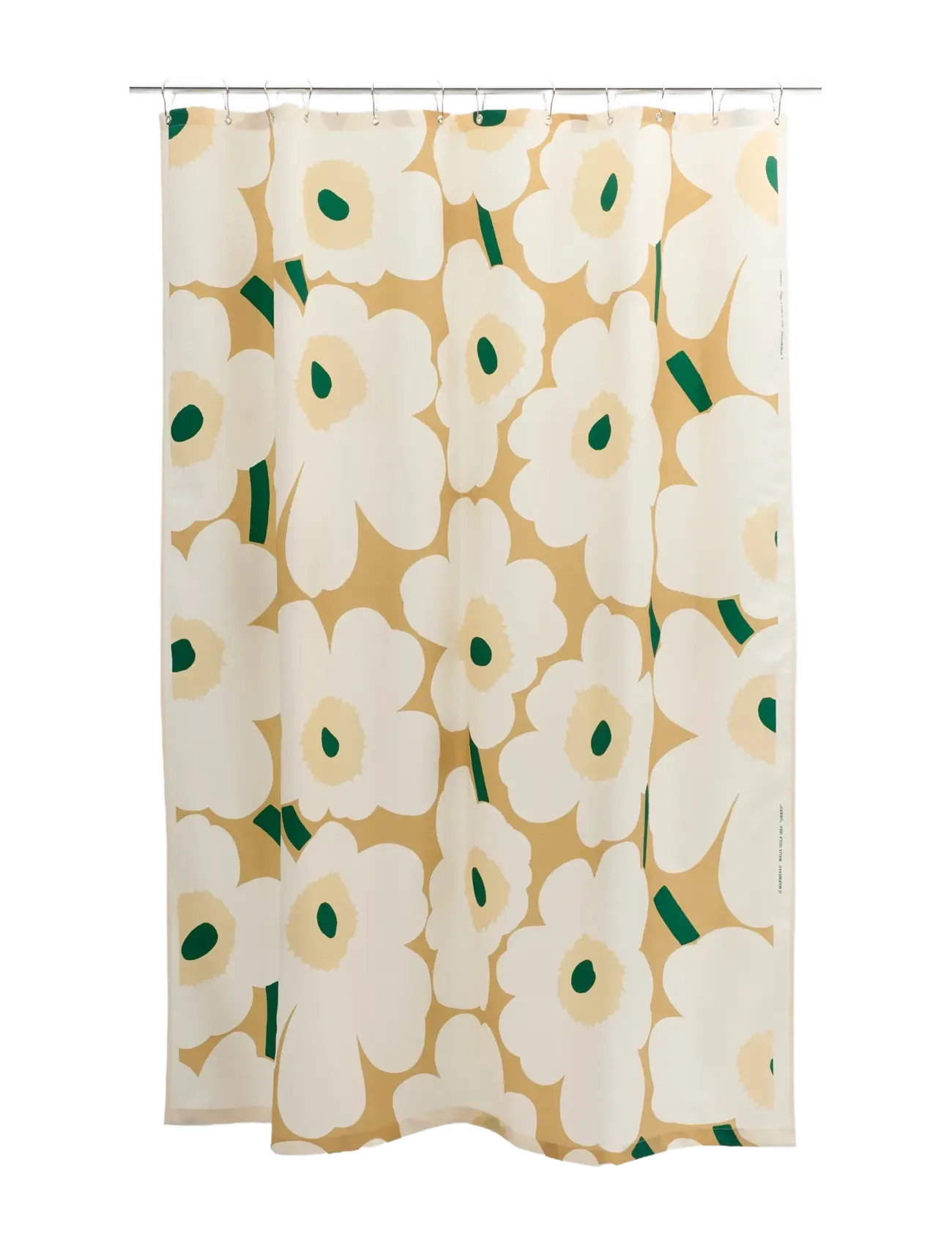 Marimekko Home UNIKKO SHOWER CURTAIN 180X200 - Badrum - SAND, OFF WHITE, HAY, EMERALD / beige