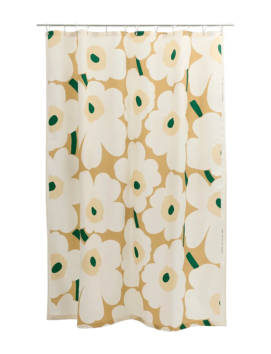 Marimekko Home - UNIKKO SHOWER CURTAIN 180X200 - duschvorhänge - sand, off white, hay, emerald - 0