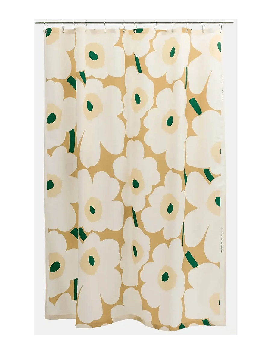 Marimekko Home - UNIKKO SHOWER CURTAIN 180X200 - duschvorhänge - sand, off white, hay, emerald - 0