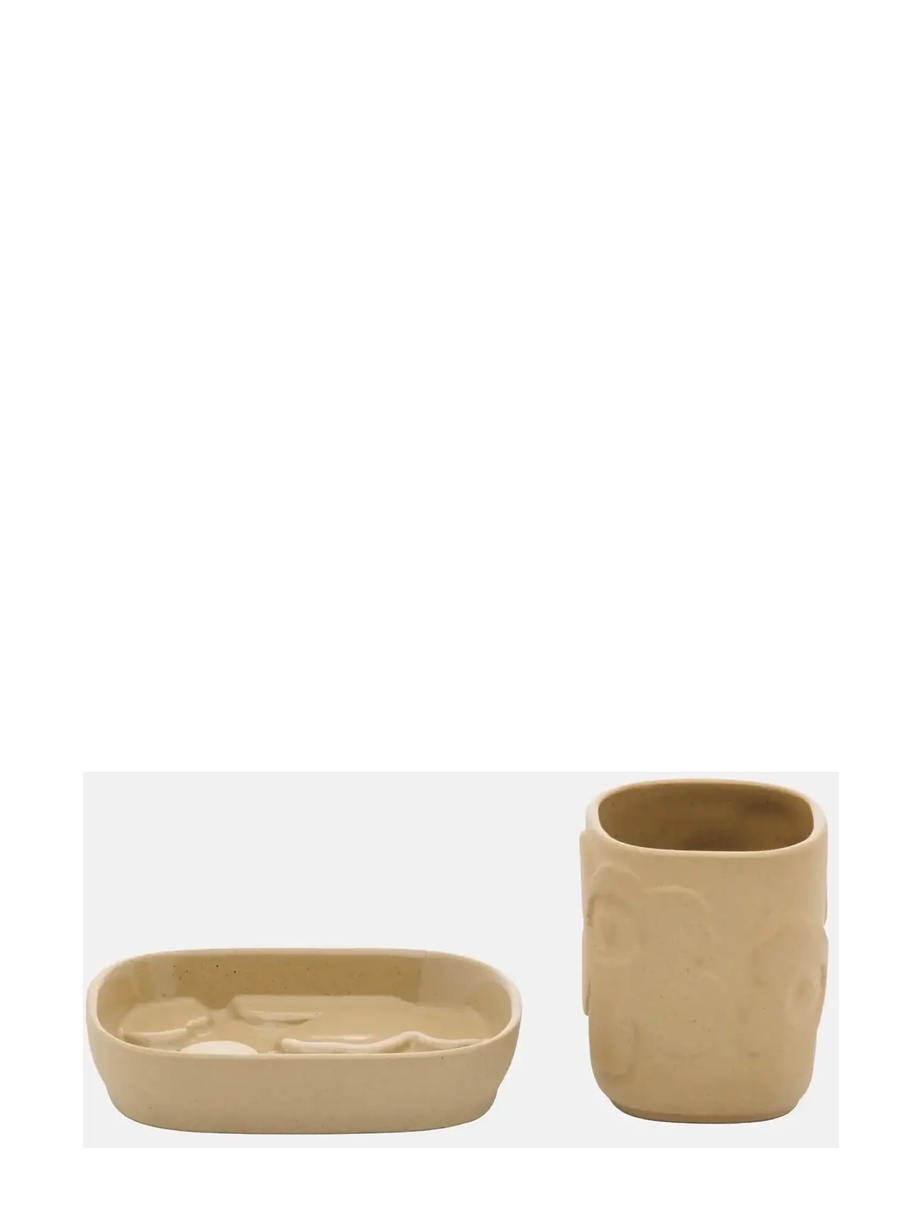 Marimekko Home Unikko Bathroom Set, Soap Pumps & Soap Kop, Beige, Str: 12.7X 9.7X 7.2X 8.6CM