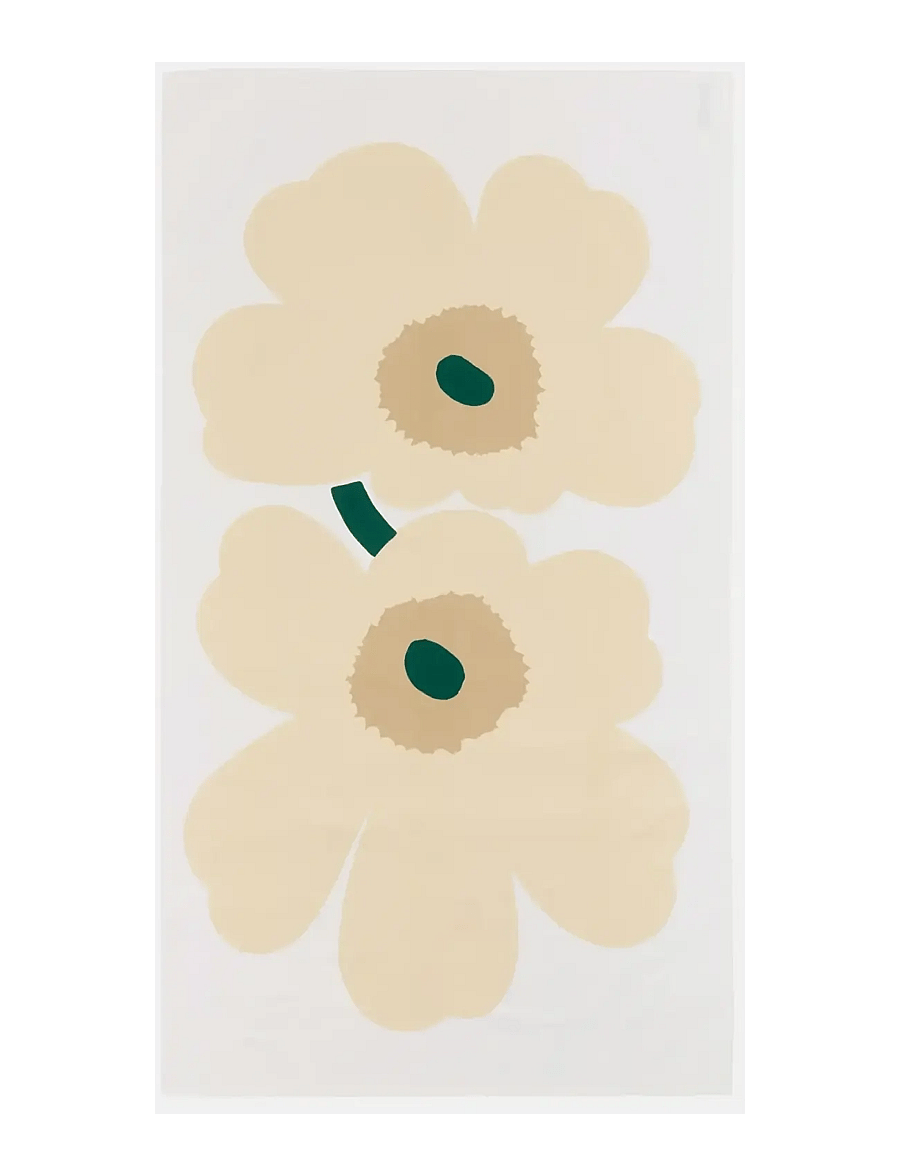Marimekko Home - ANN.UNIKKO TABLECLOTH 135X250 - tischdecken & tischläufer - white, hay, sand, emerald - 0