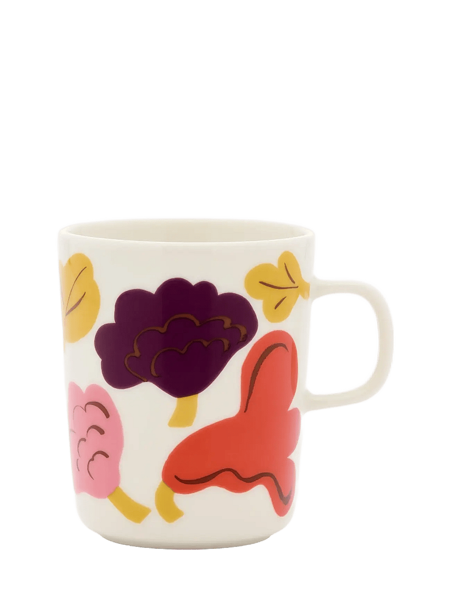 Marimekko Home - KUKASTA KUKKAAN MUG 2,5DL - kaffetassen - white, pink, terrac., plum - 0