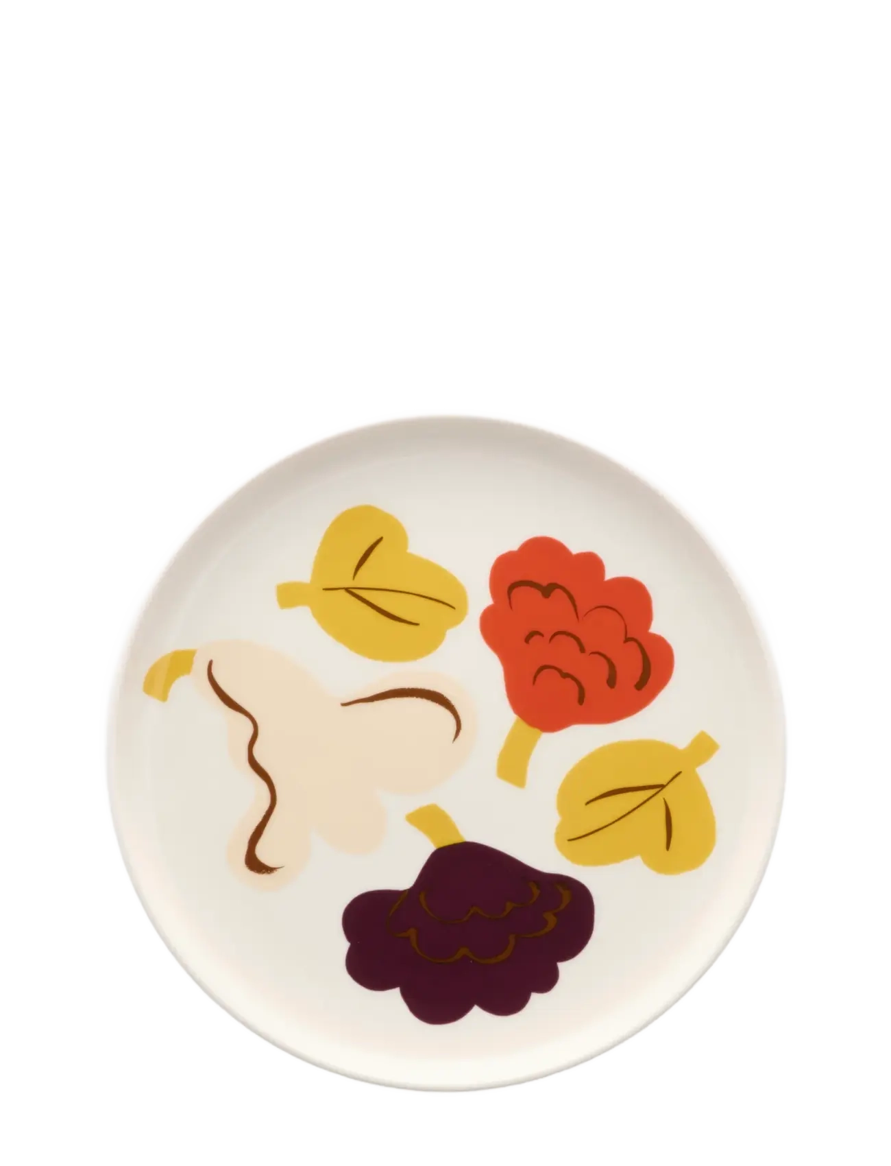 Marimekko Home KUKASTA KUKKAAN PLATE 20CM - Geschirr - WHITE, VANILLA, TERRAC., PLUM / white