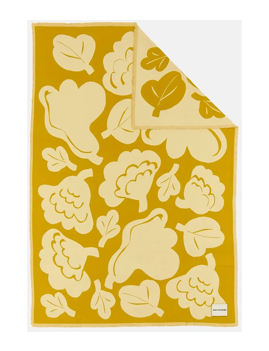 Marimekko Home - KUKASTA KUKKAAN THROW 130X180 - decken - ochre, vanilla - 0
