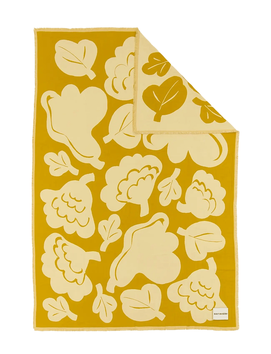 Marimekko Home - KUKASTA KUKKAAN THROW 130X180 - decken - ochre, vanilla - 0