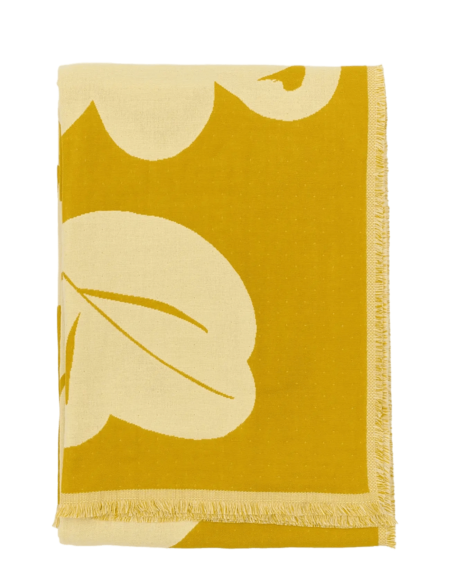Marimekko Home - KUKASTA KUKKAAN THROW 130X180 - decken - ochre, vanilla - 1