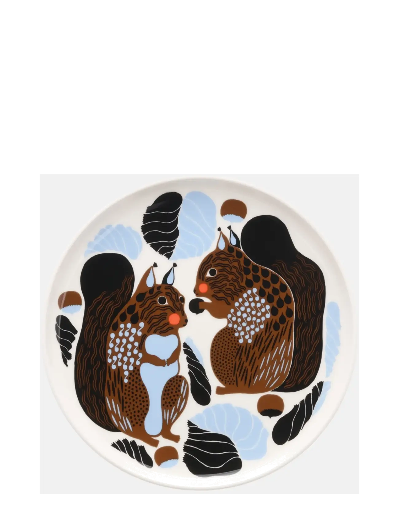 Marimekko Home KURRE PLATE 20CM - Gifts - WHITE, BROWN, BLACK, LT.BLUE / white