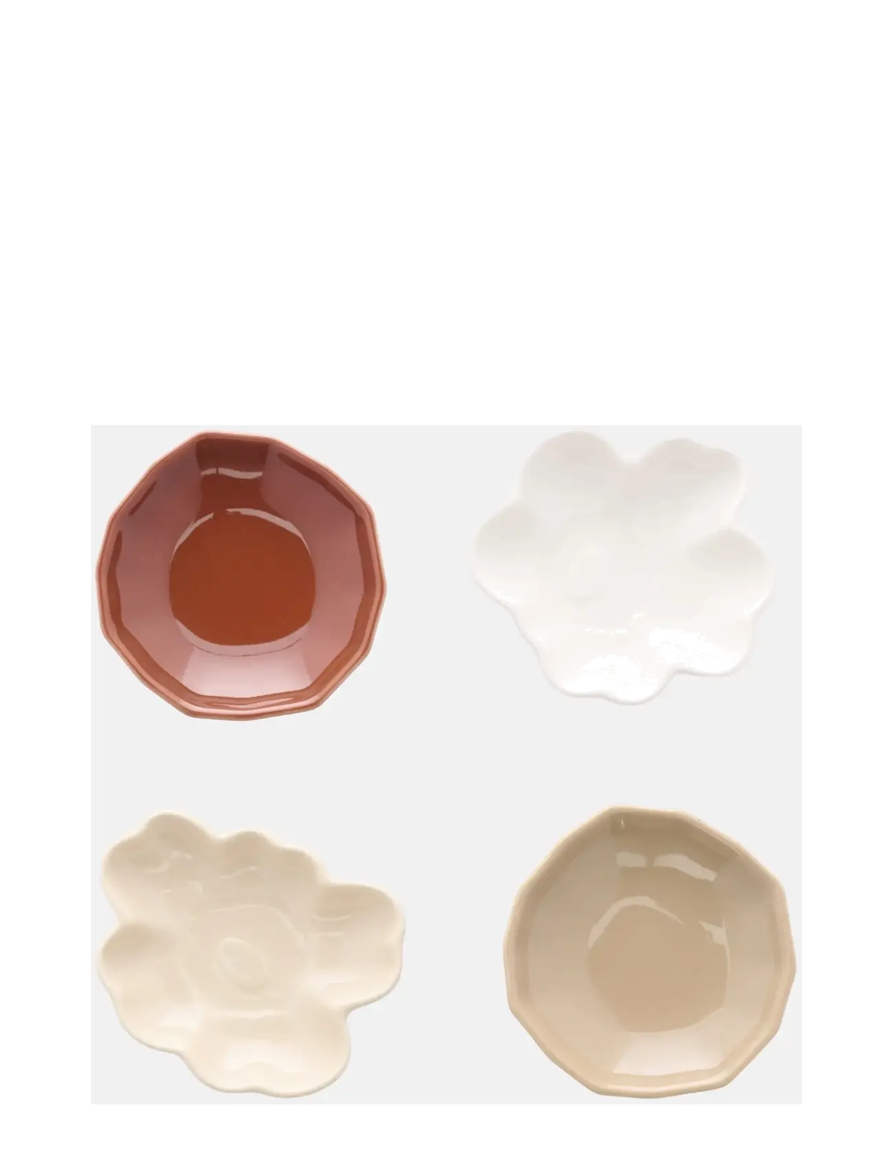 Marimekko Home UNIKKO&KIVET SHAPE PLATE 4PCS - Weihnachtsgeschenke - BEIGE,CHESTNUT,WHITE,LT.BROWN / beige