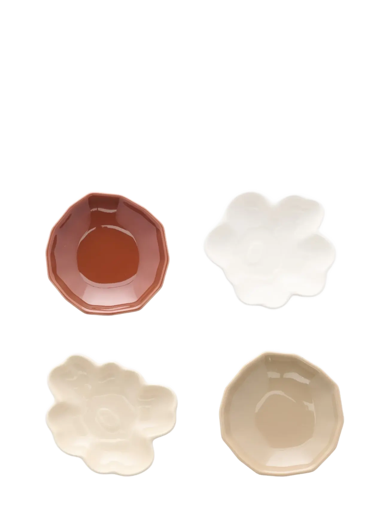 Marimekko Home UNIKKO&KIVET SHAPE PLATE 4PCS - Väikesed taldrikud - BEIGE,CHESTNUT,WHITE,LT.BROWN / beige