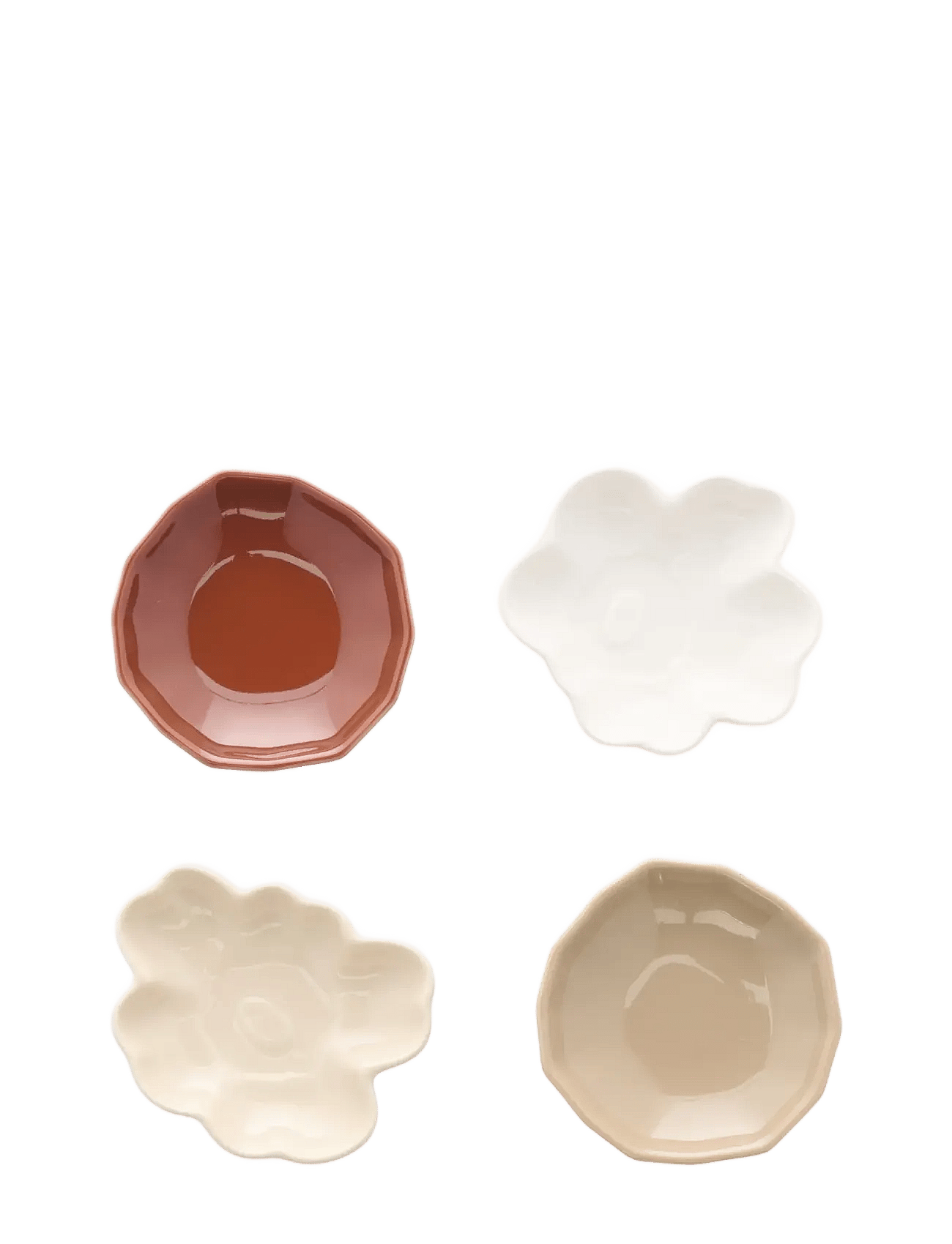 UNIKKO&KIVET SHAPE PLATE 4PCS - BEIGE,CHESTNUT,WHITE,LT.BROWN