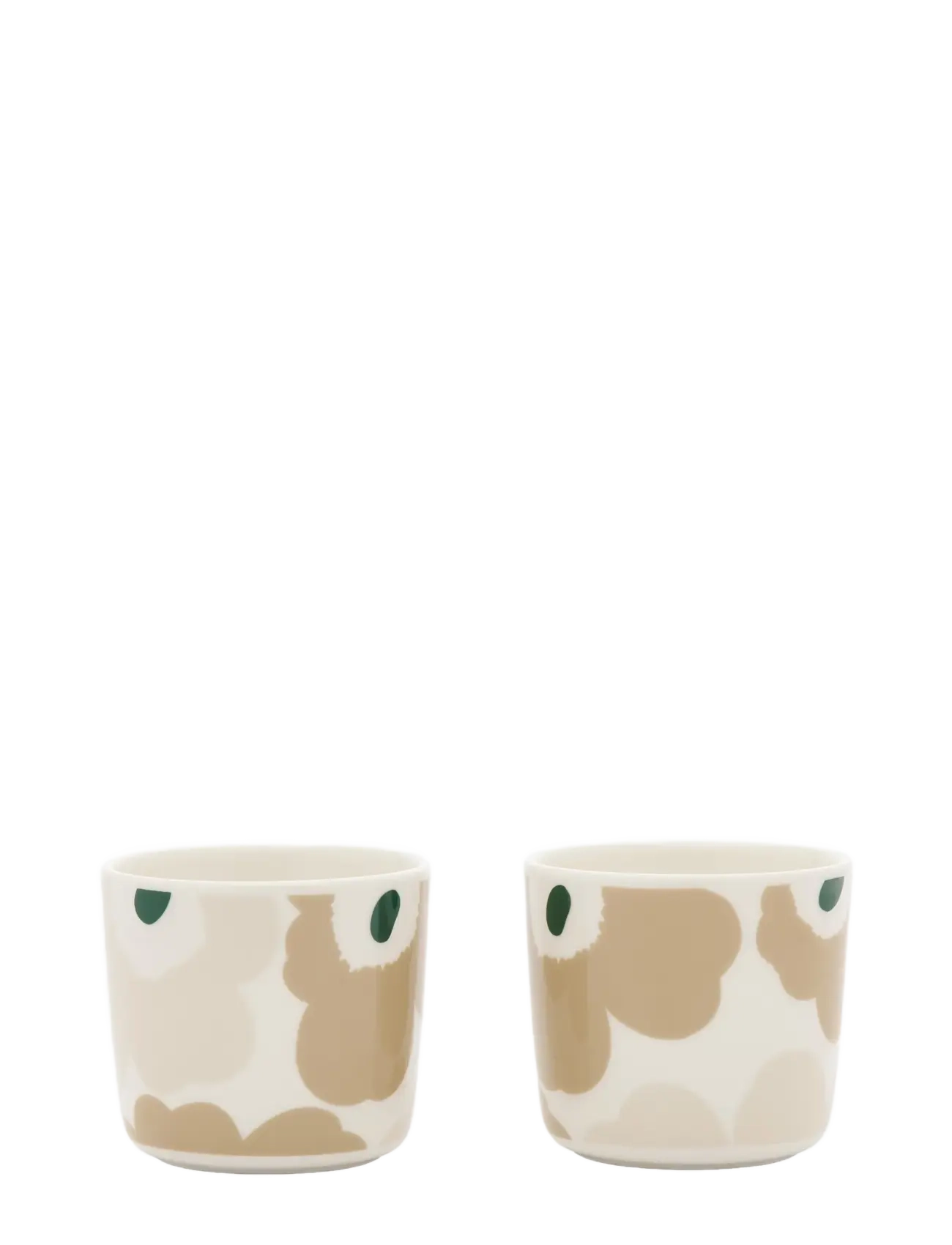 Marimekko Home UNIKKO CUP W/O HANDLE 2DL 2PCS - Tableware - WHITE,LT.SAND,BEIGE,DK.GREEN / white