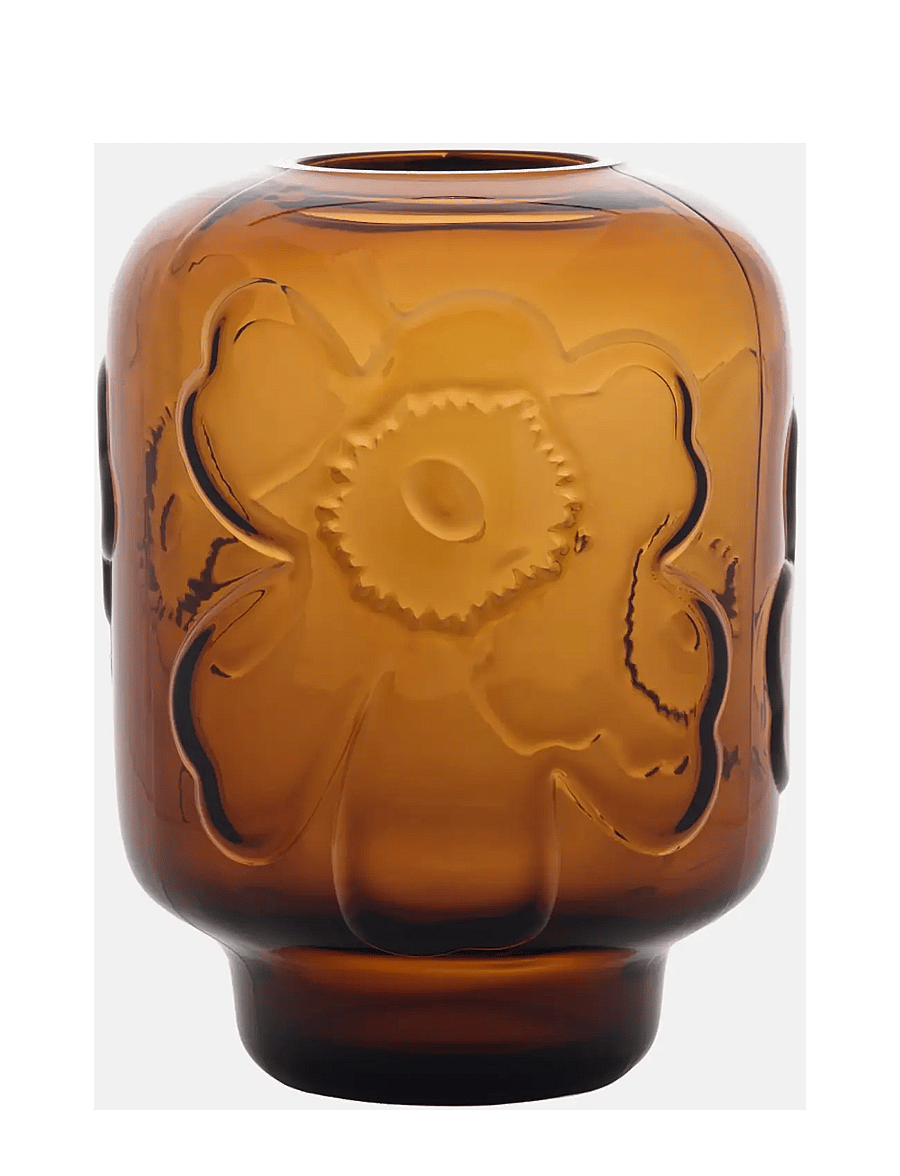 Marimekko Home - UNIKKO GLASS VASE 18CM - vaasid - cognac - 0