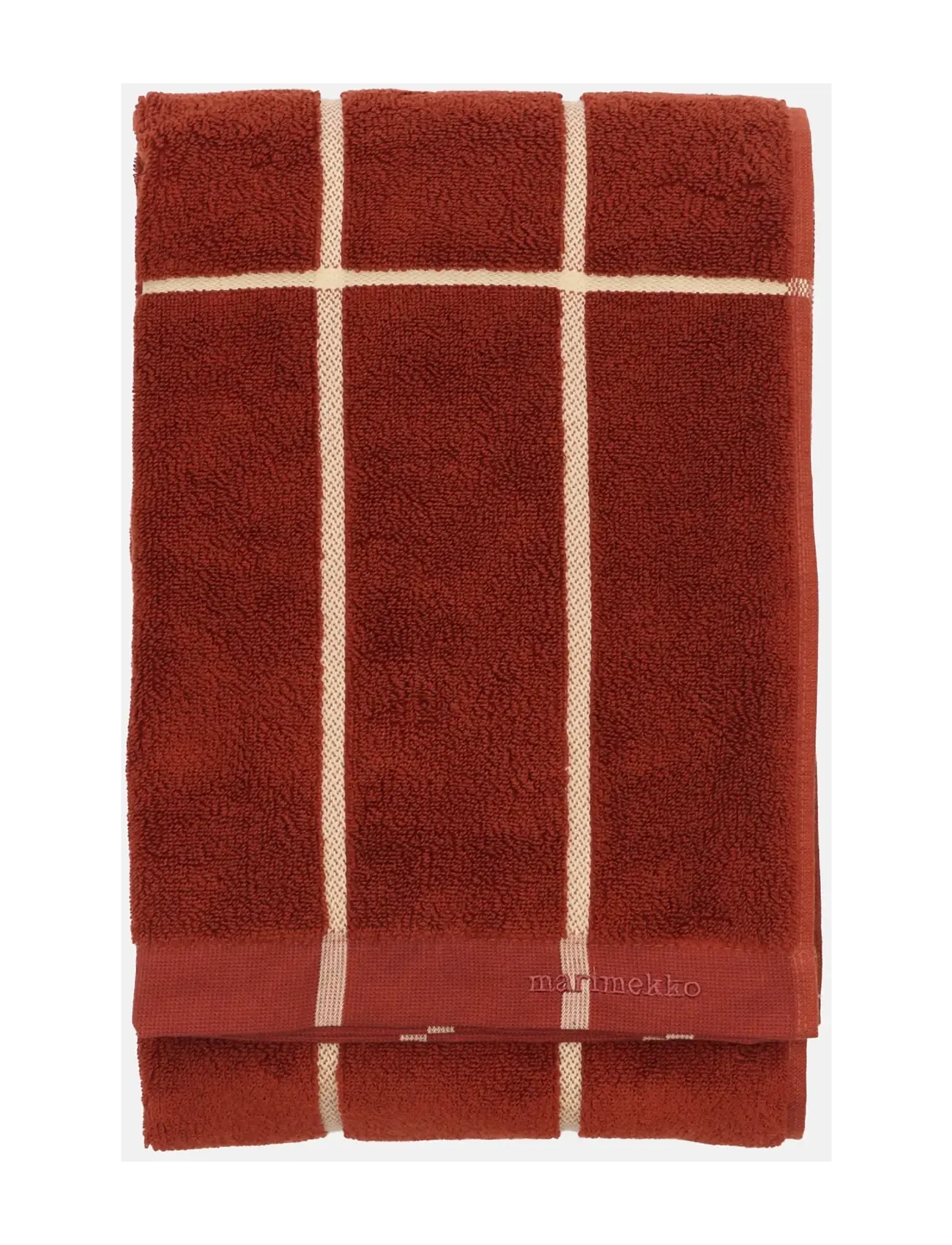 Marimekko Home TIILISKIVI BATH TOWEL 70X150CM - Vonios rankšluosčiai - BRICK, PLUM, HAY / red
