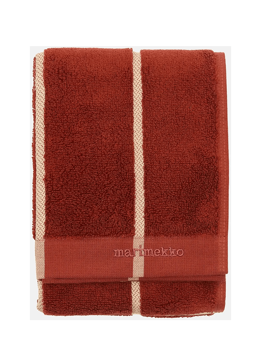 Marimekko Home - TIILISKIVI HAND TOWEL 50X70CM - badetücher - brick, plum, hay - 0