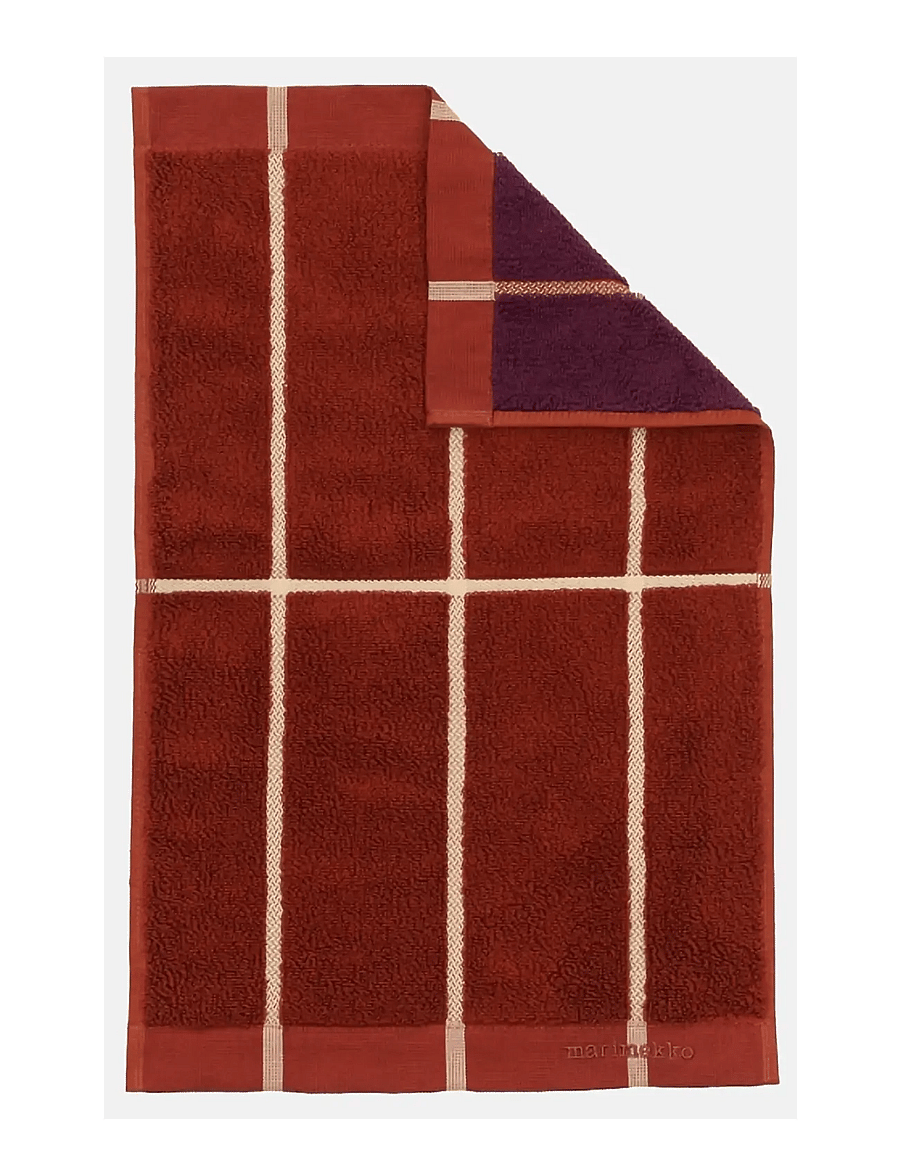 Marimekko Home - TIILISKIVI GUEST TOWEL - pirties rankšluosčiai - brick, plum, hay - 0