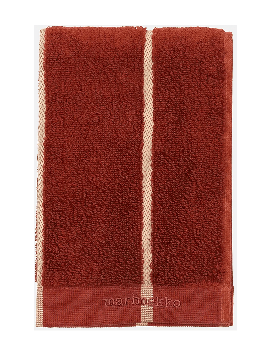 Marimekko Home - TIILISKIVI GUEST TOWEL - pirties rankšluosčiai - brick, plum, hay - 1
