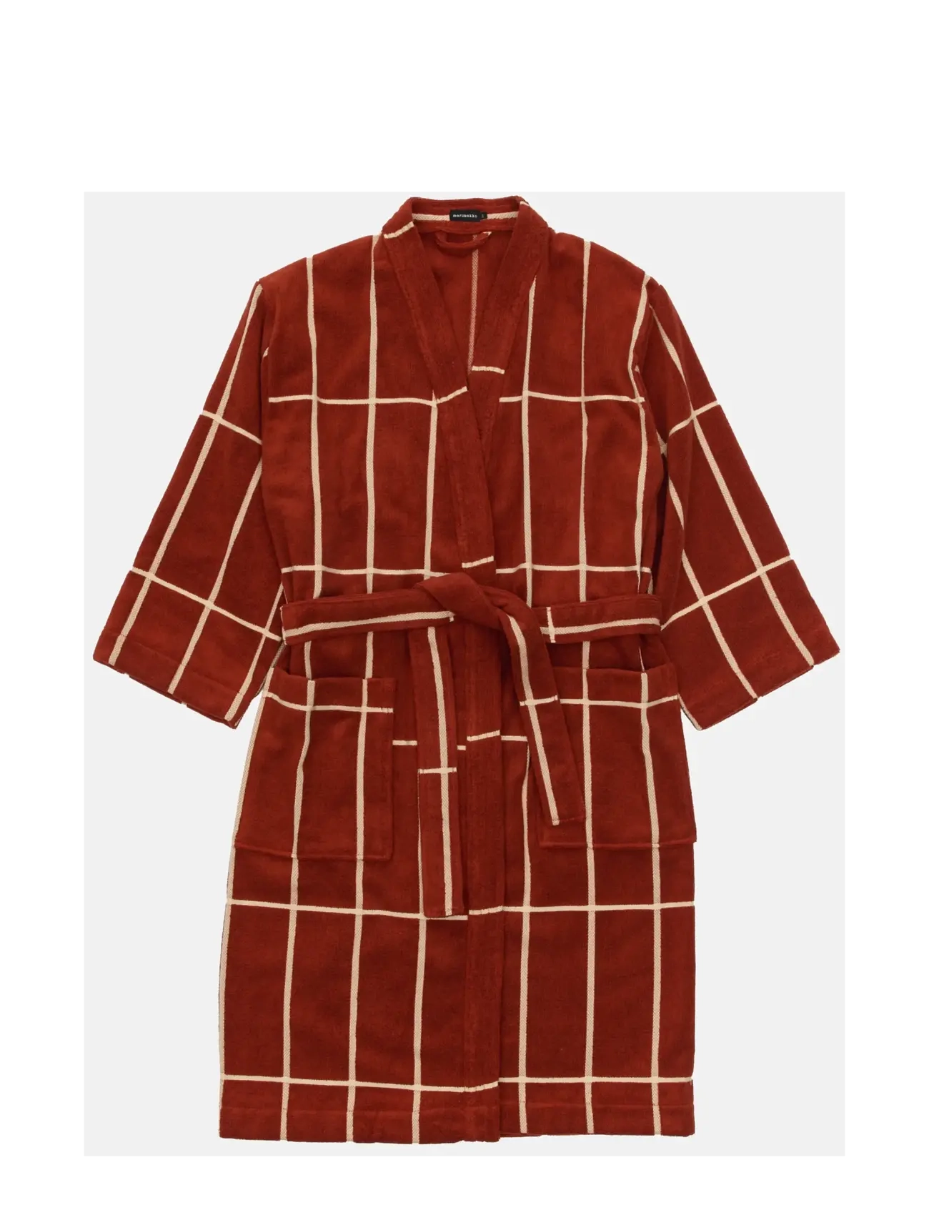 Marimekko Home TIILISKIVI BATH ROBE - Textilier - HAY, BRICK / red