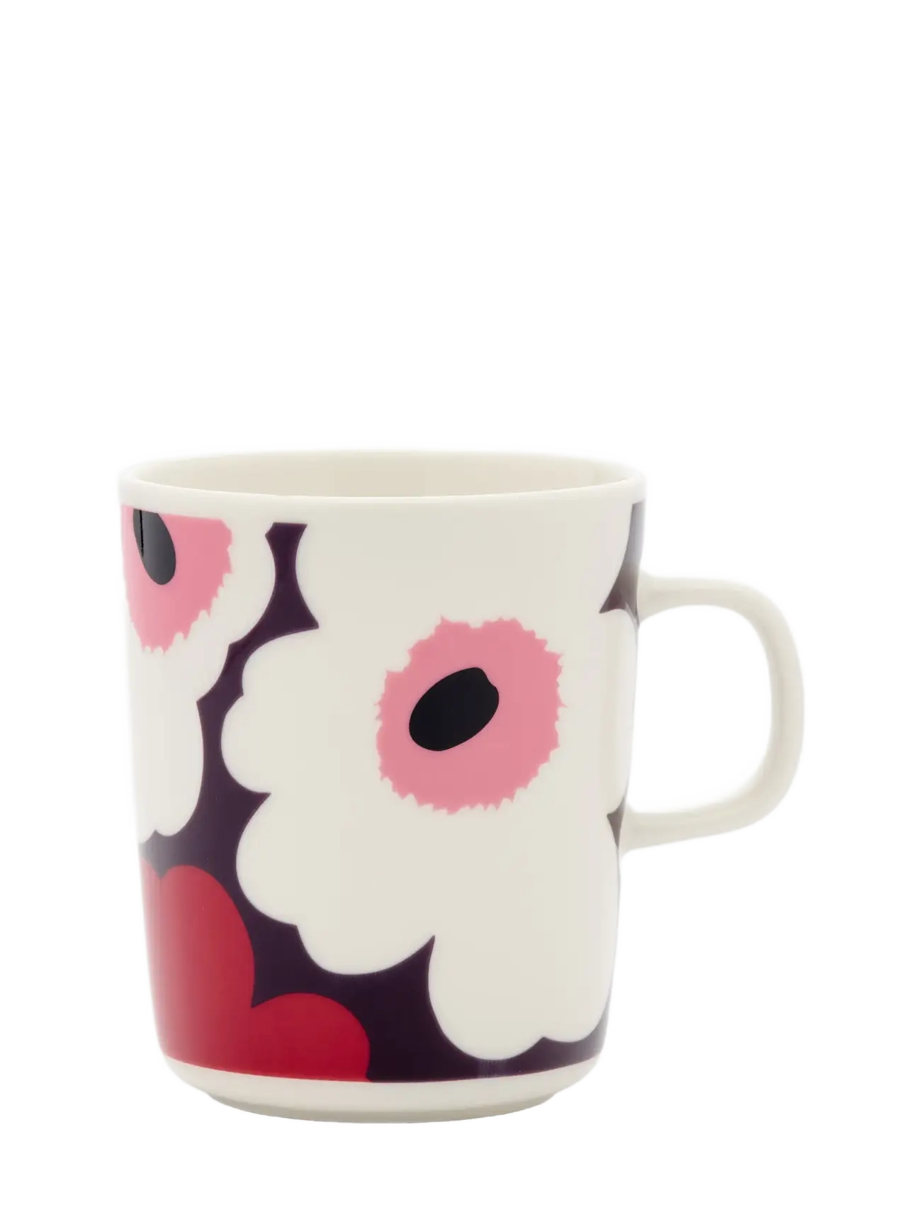 Marimekko Home UNIKKO MUG 2,5DL - Tea cups - WHITE, PLUM, CRANBERRY, PINK / pink/rose