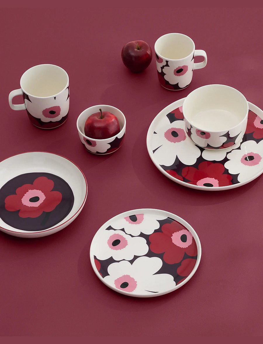 Marimekko Home - UNIKKO MUG 2,5DL - tējas krūzes - white, plum, cranberry, pink - 0