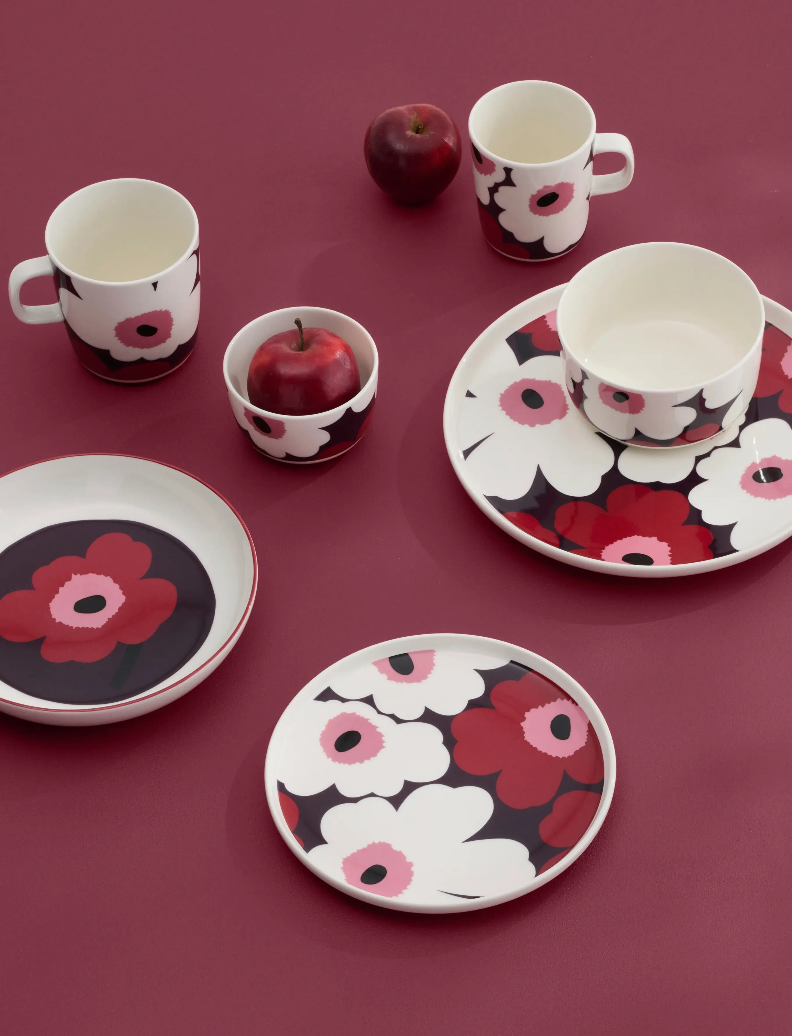 Marimekko Home - UNIKKO MUG 4DL - white, plum, cranberry, pink - 0