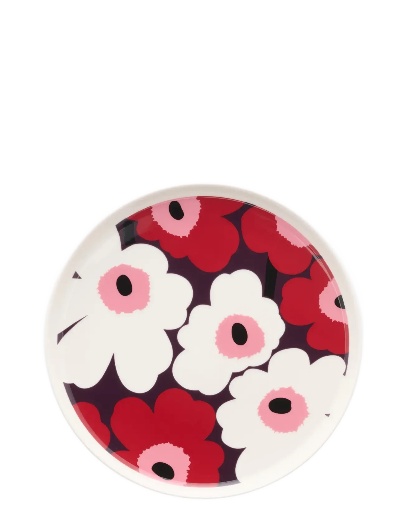 Marimekko Home UNIKKO PLATE 25CM - Geschirr - WHITE, PLUM, CRANBERRY, PINK / pink/rose