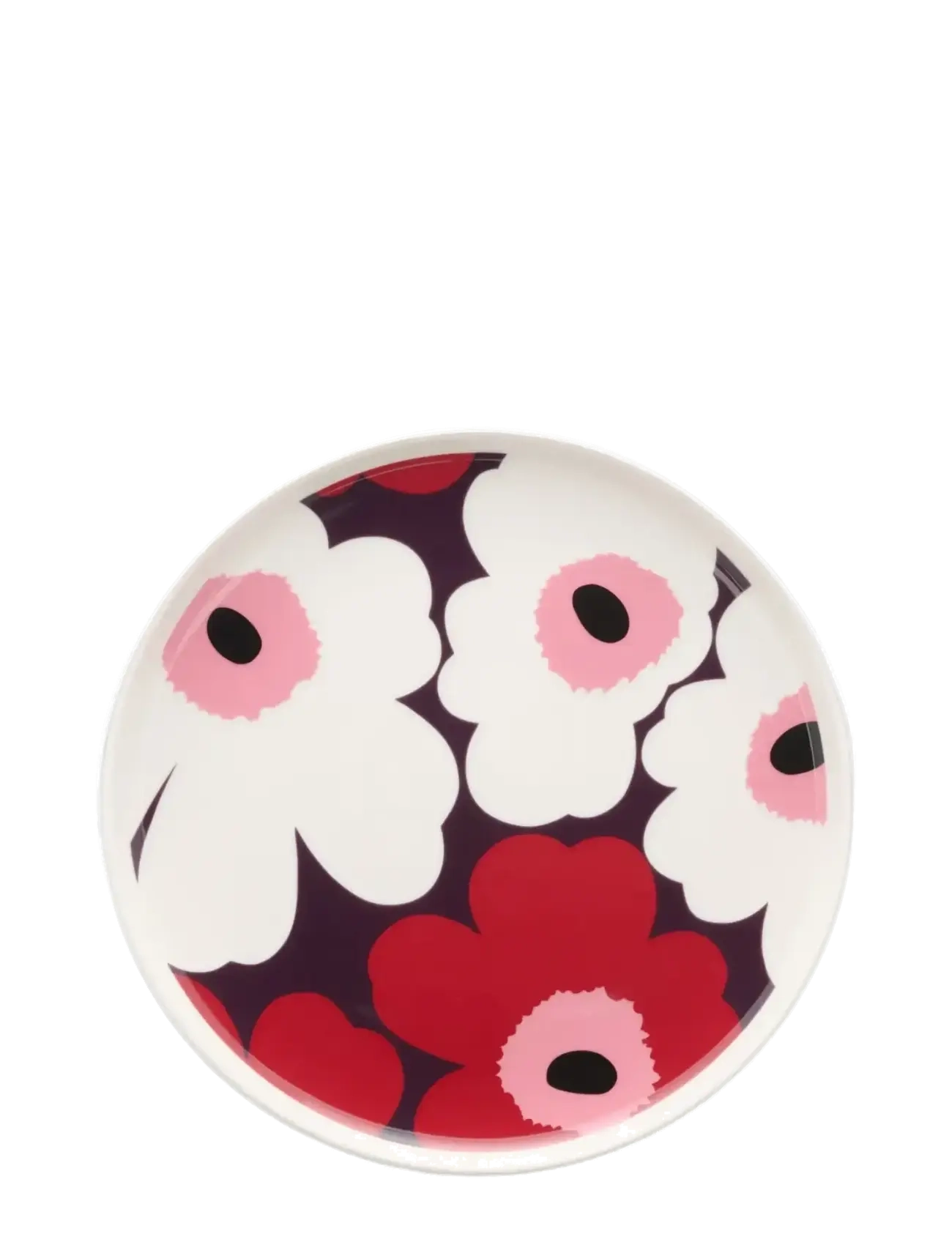 Marimekko Home UNIKKO PLATE 20CM - Geschirr - WHITE, PLUM, CRANBERRY, PINK / pink/rose