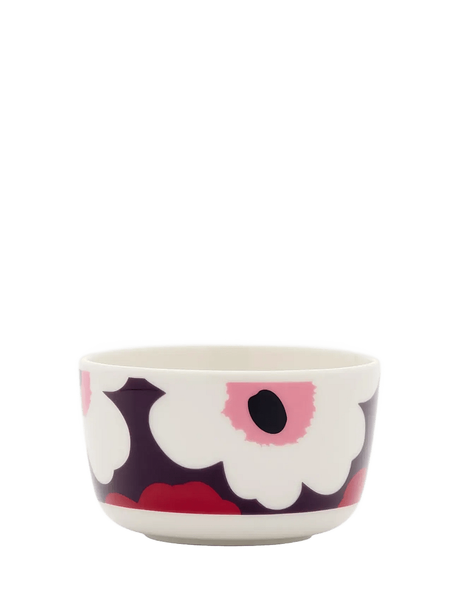 Marimekko Home - UNIKKO BOWL 2,5DL - miski śniadaniowe - white, plum, cranberry, pink - 0
