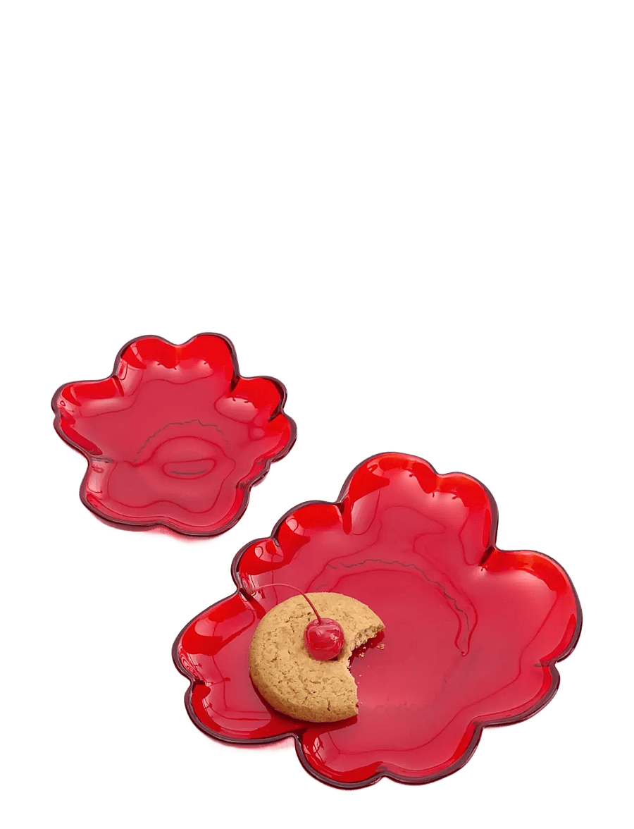 Marimekko Home - UNIKKO GLASS PLATE 13CM - frühstücksteller - red - 1