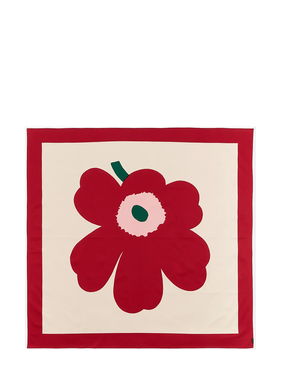 Marimekko Home - UNIKKO TABLECLOTH 140X140CM - galdauti un galda celiņi - off white, cranberry, rose - 0