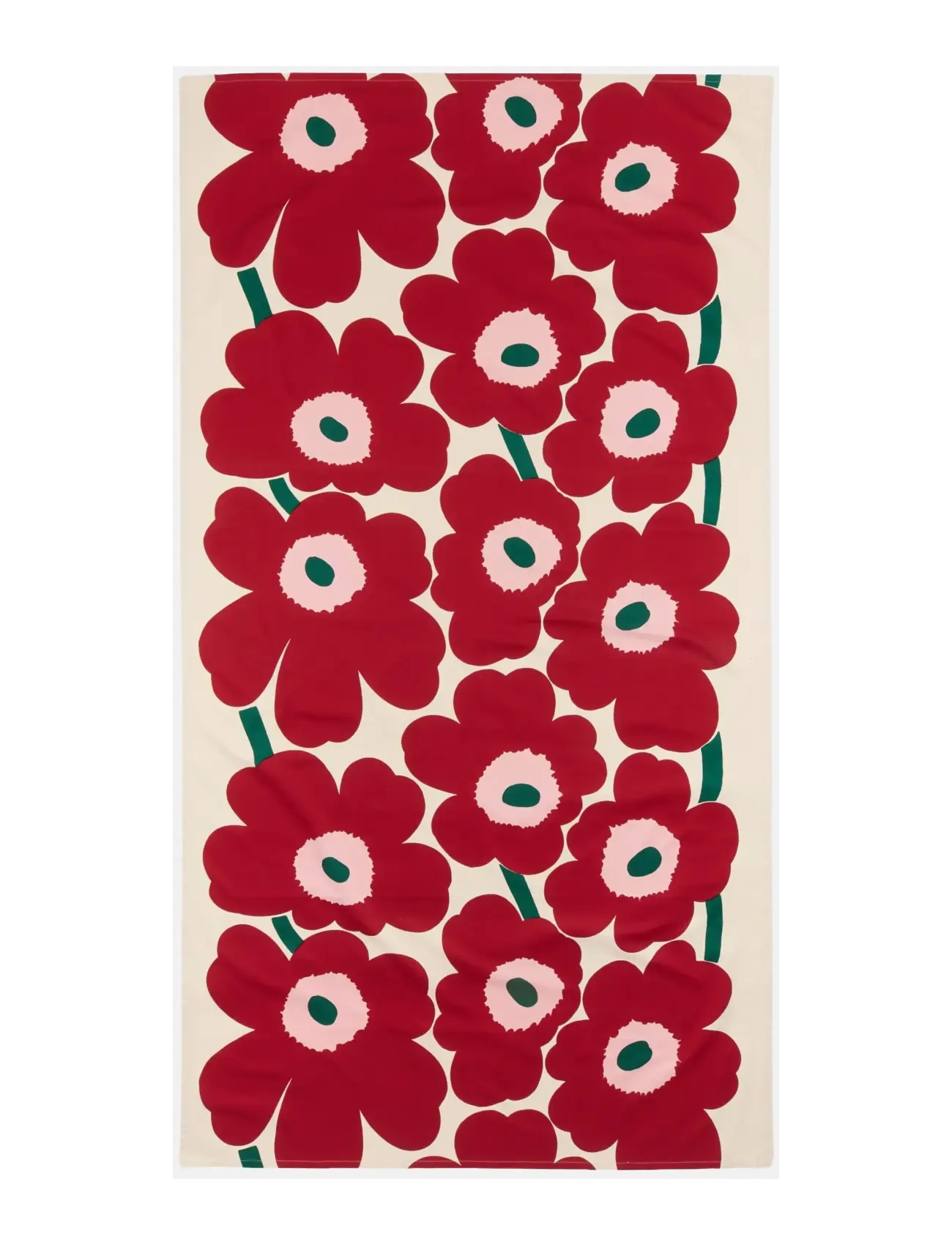 Marimekko Home UNIKKO TABLECLOTH 135X250CM - Borddekning - OFF WHITE, CRANBERRY, ROSE / red