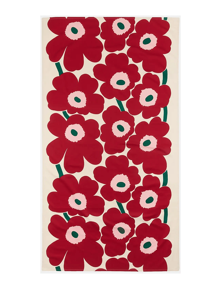 Marimekko Home - UNIKKO TABLECLOTH 135X250CM - galdauti un galda celiņi - off white, cranberry, rose - 0