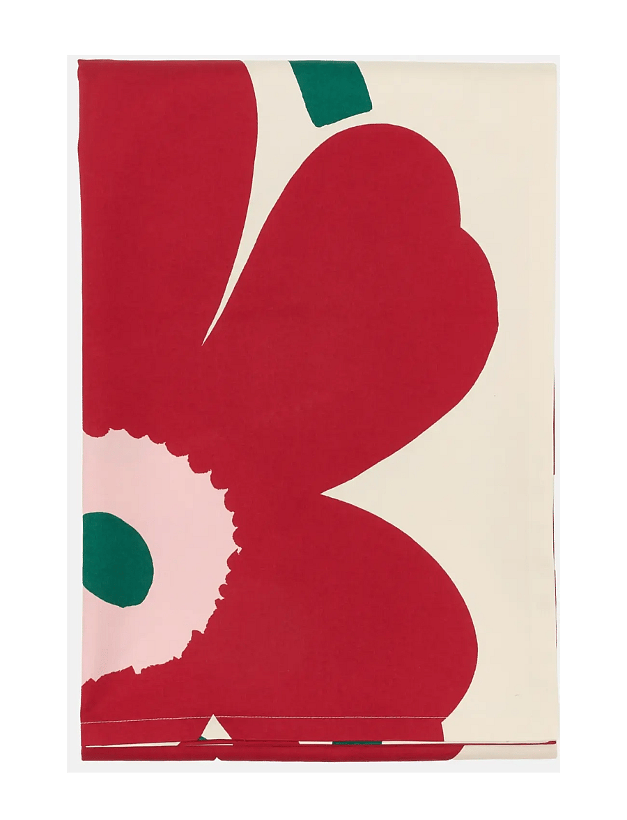 Marimekko Home - UNIKKO TABLECLOTH 135X250CM - galdauti un galda celiņi - off white, cranberry, rose - 1